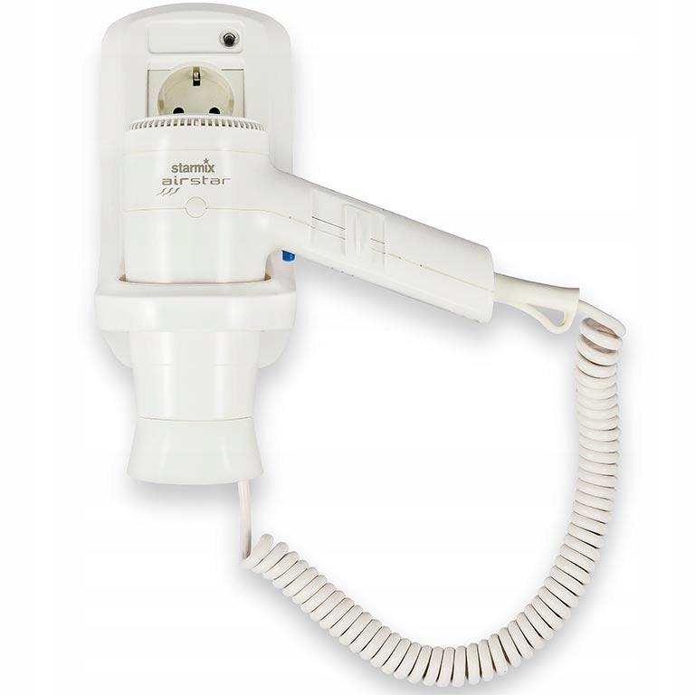 Suszarka hotelowa Starmix HFTW12 S 1200W, biały plastik z gniazdkiem