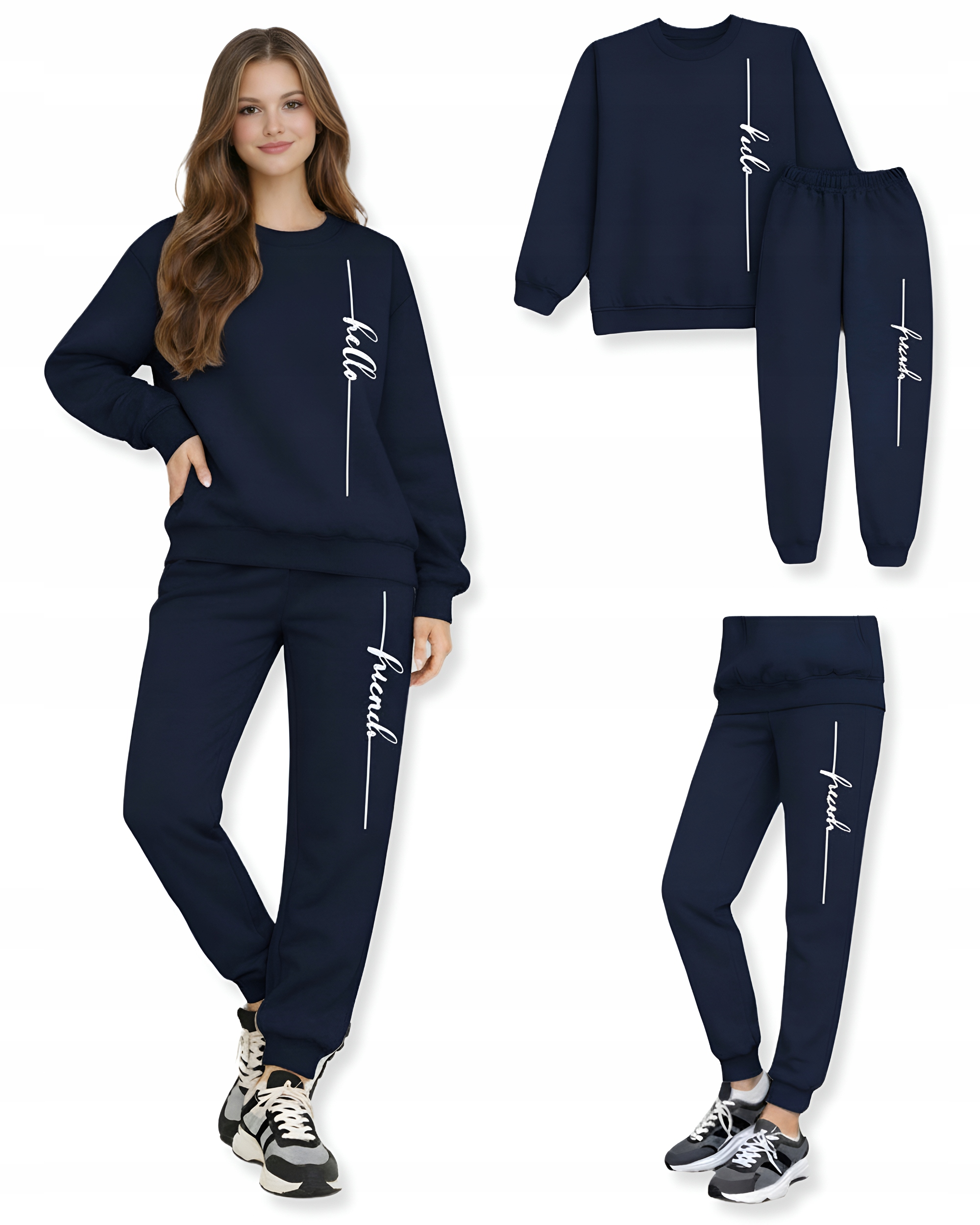 tepláková souprava L mládež Teplákovka Teplý mešek Polský Námořnická Modrá