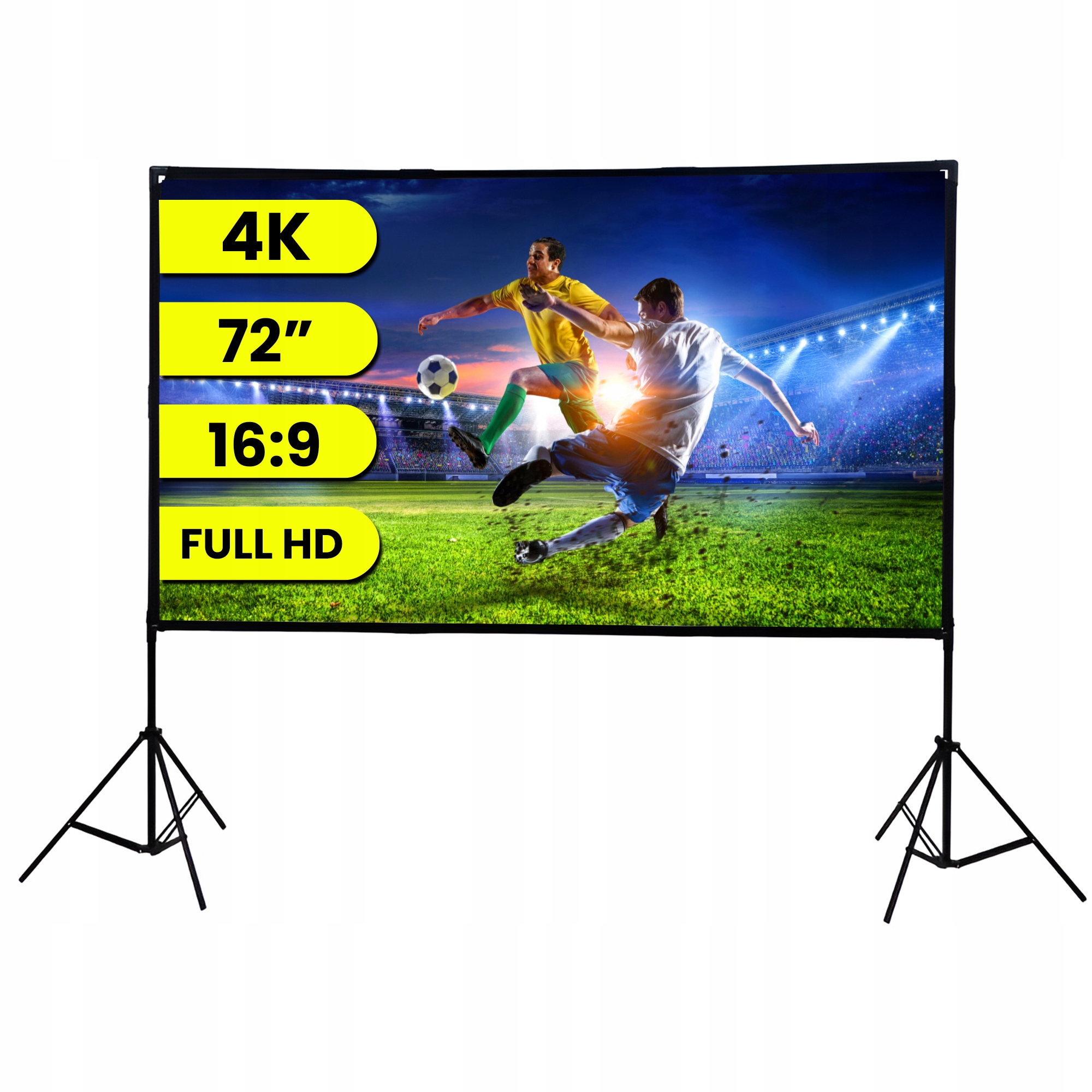 Skládací Přenosná Projekční Obrazovka Pro Projektor S Rámem 72" 160 x 90 cm