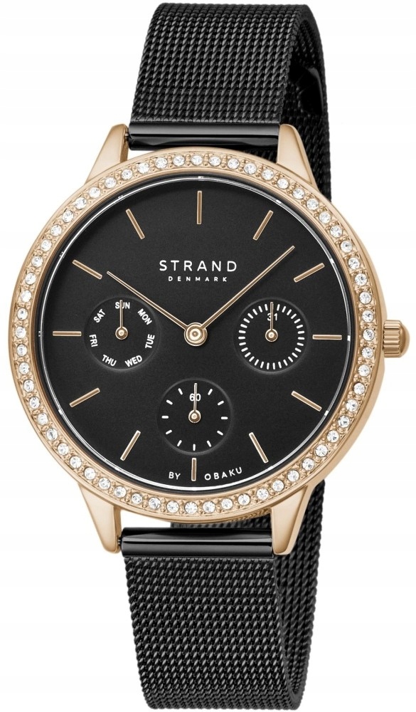Nové Originální dámské hodinky Strand by Obaku S704LMVBMB černé, krabička
