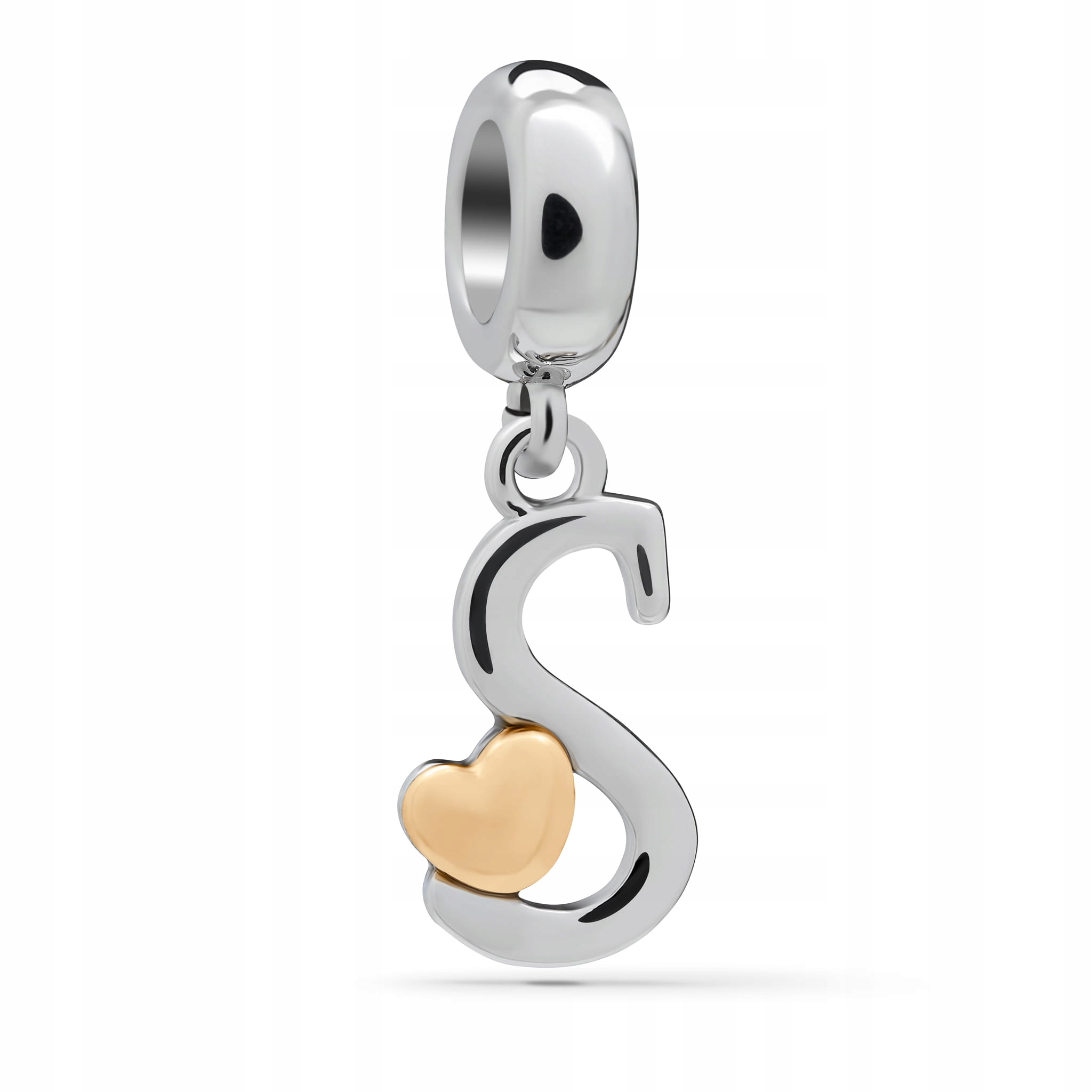 

Zawieszka Charms Literka S Serce Stal