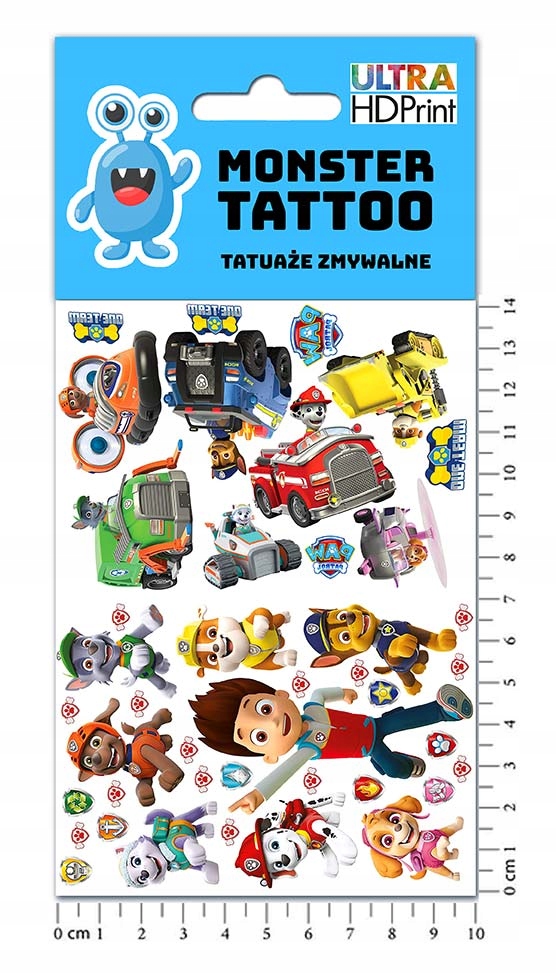 TATUAŻE DLA DZIECI ZMYWALNE TYMCZASOWE PSI PATROL WZORY ZESTAW JAKOŚĆ Tematyka, motyw na