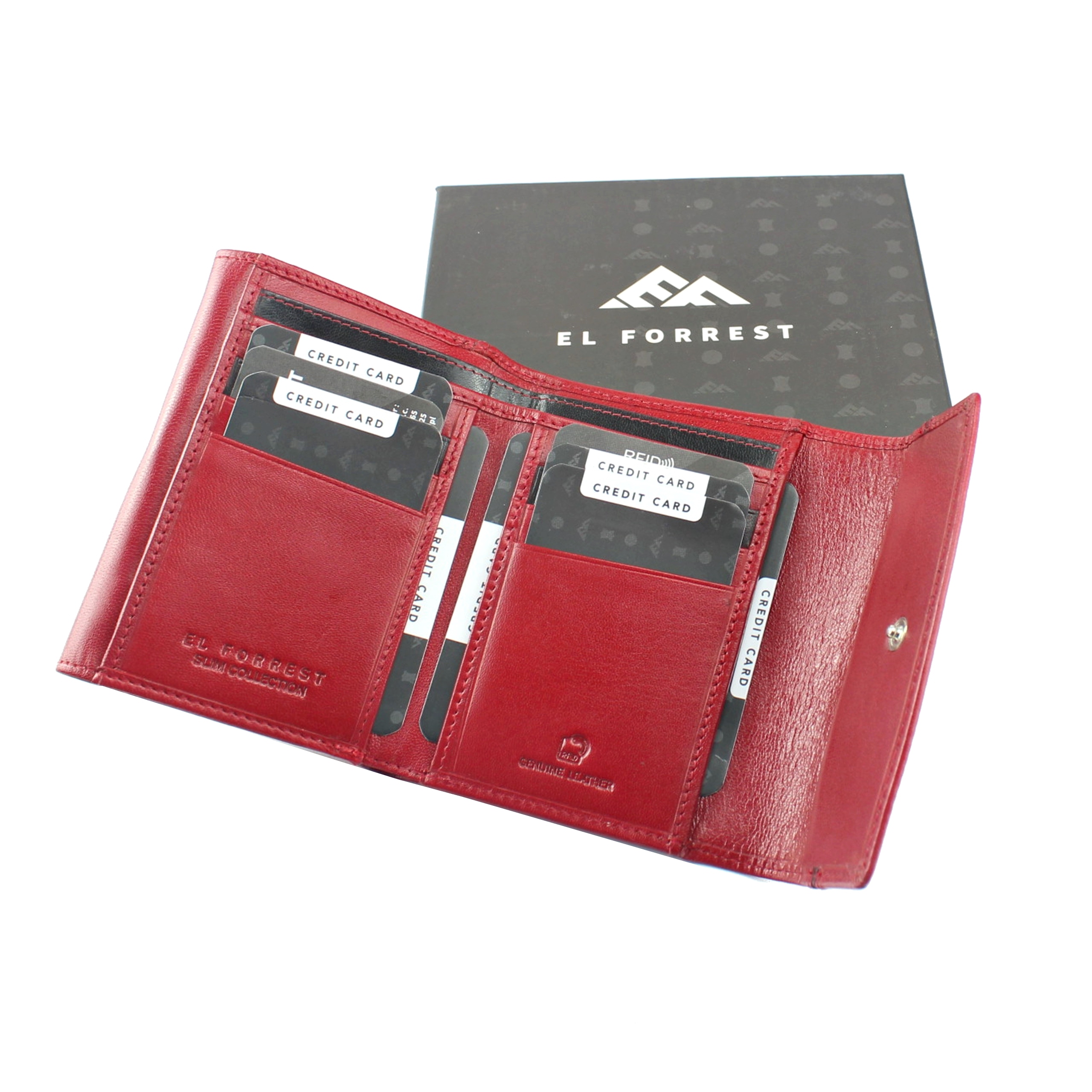 

Portfel damski Skórzany Czerwony El Forrest średni