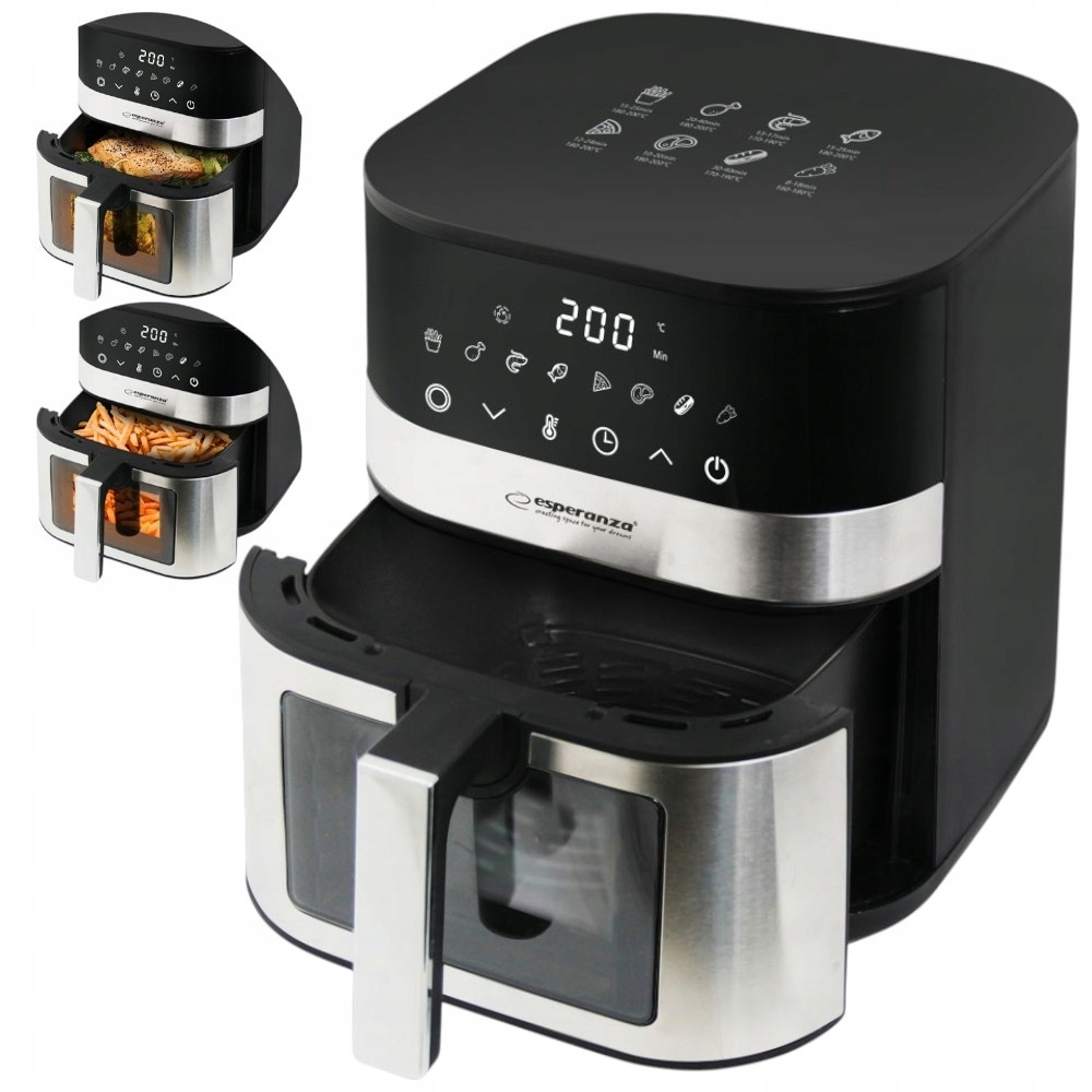 Frytkownica Beztłuszczowa Air Fryer Duża 5L 1400W 8 Automatycznych Funkcji