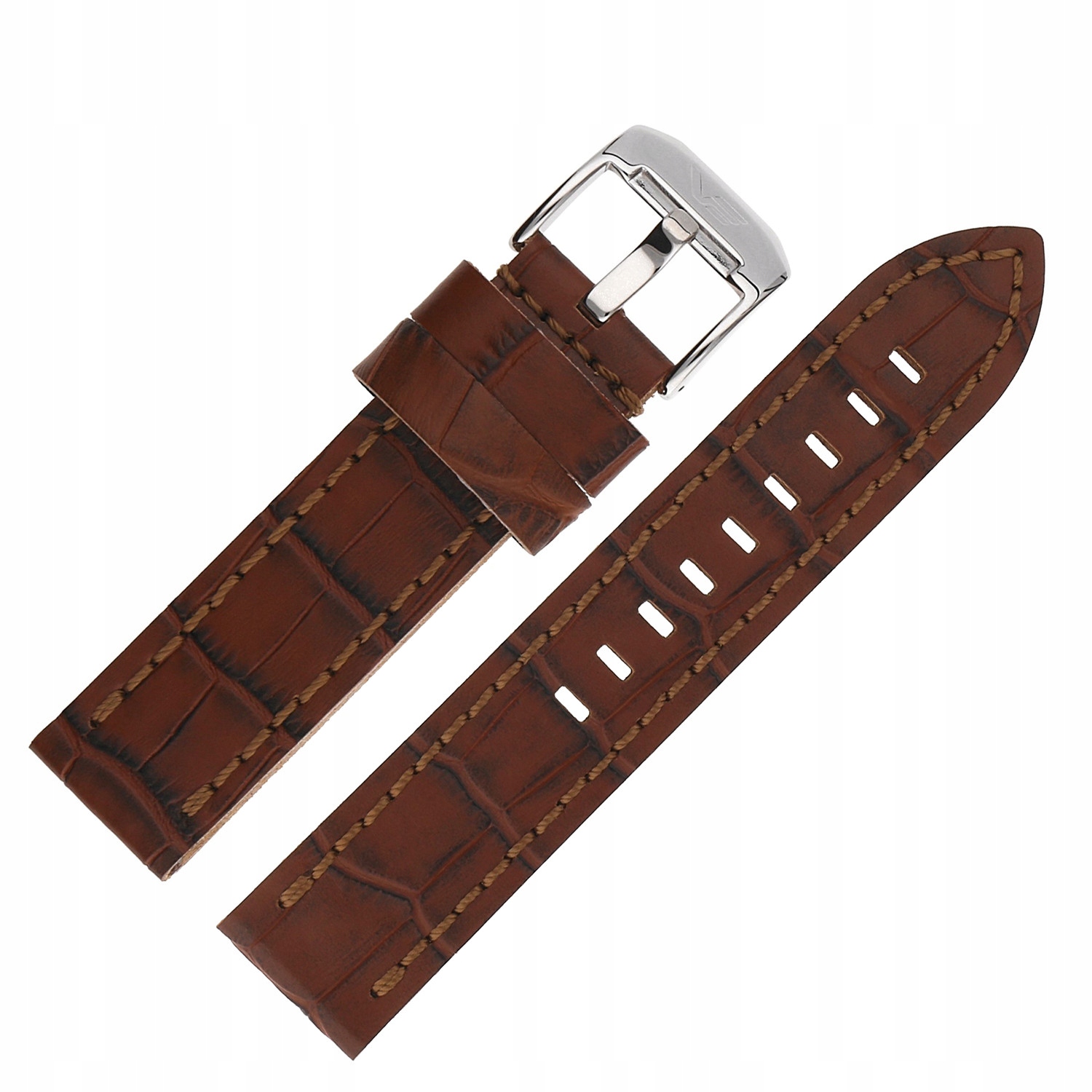 Pásek Almaz Kůže (A655) hnědý croco lesklý