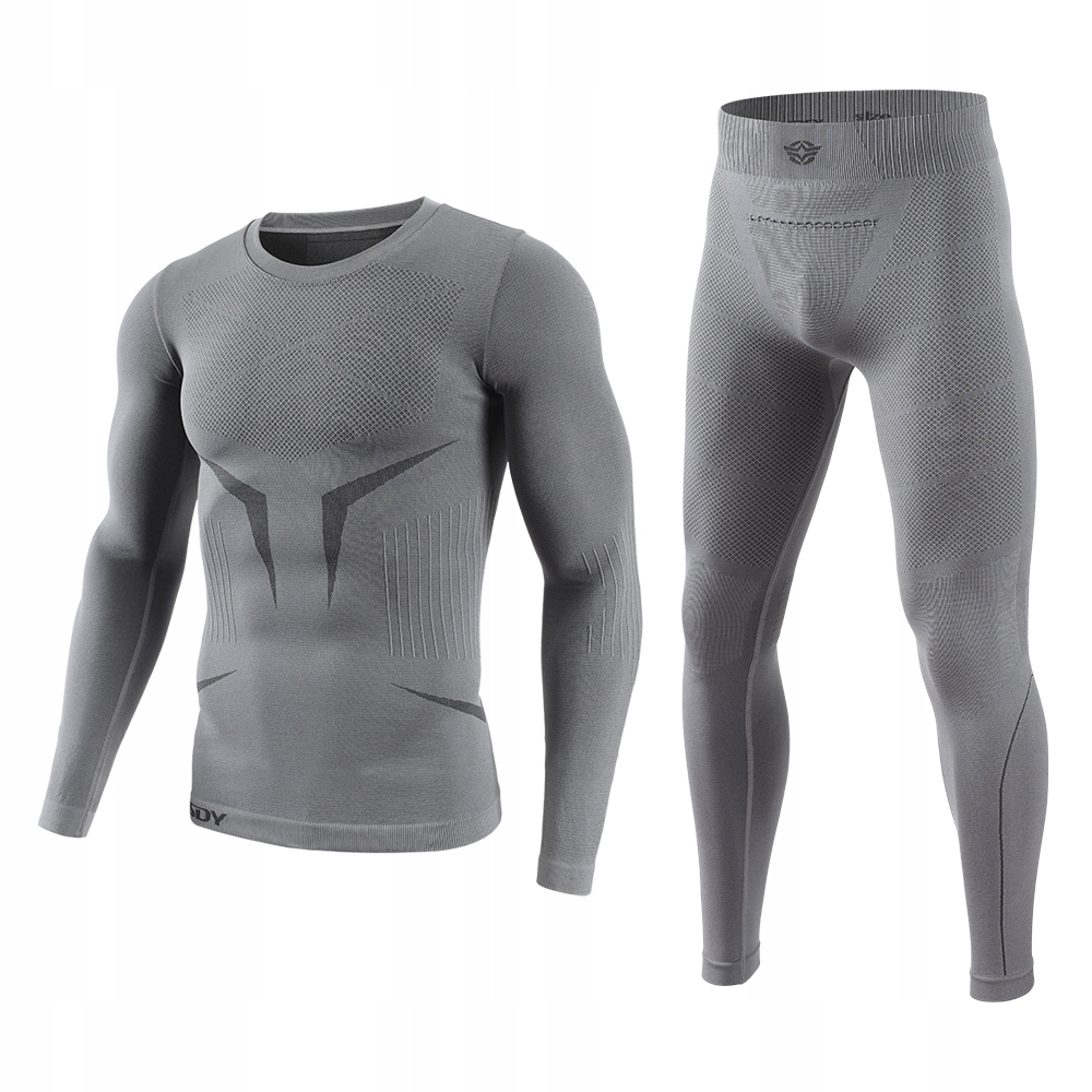 Pánské Mladistvé Chlapecké Termoaktivní Prádlo Šedé Sportovní Souprava