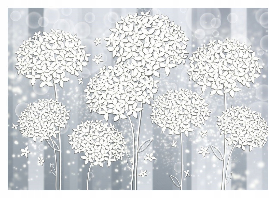 Vliesová fototapeta Hortenzie Bokeh Stříbrno-šedé pozadí 416x254 lepidlo