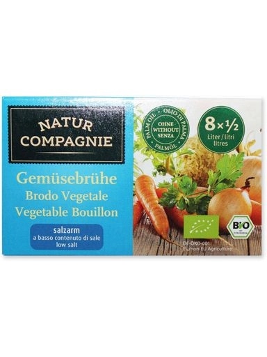 5 x Natur Compagnie Vývar zeleninové kostky se sníženou solí Bio 68 g