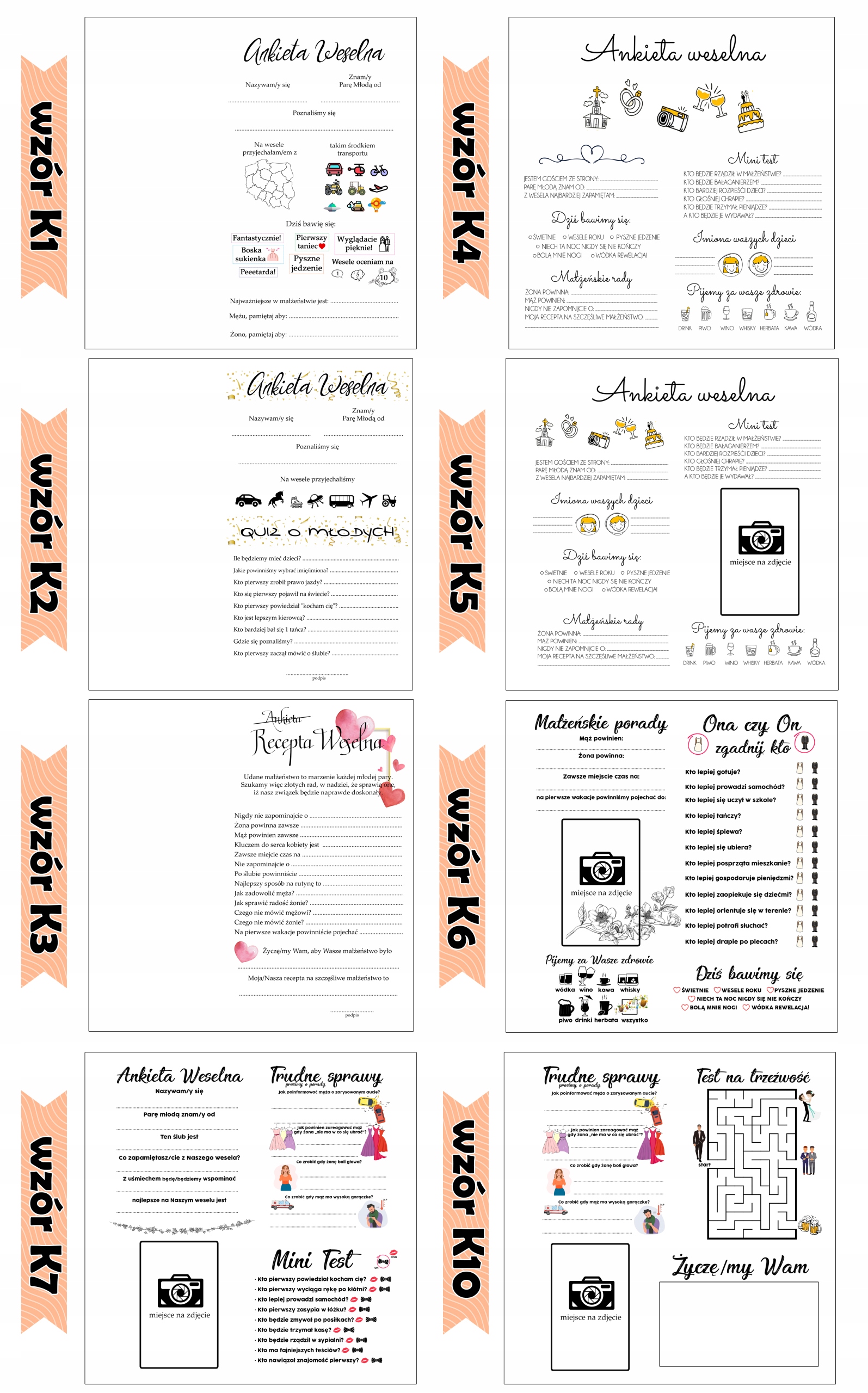 KSIĘGA GOŚCI NA ŚLUB WESELE KWADRAT ANKIETY MIX Liczba stron 100