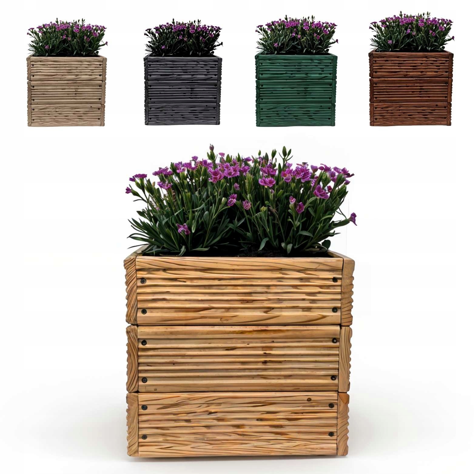 Krabice 30x30x28 cm, modřínová, přírodní květináč