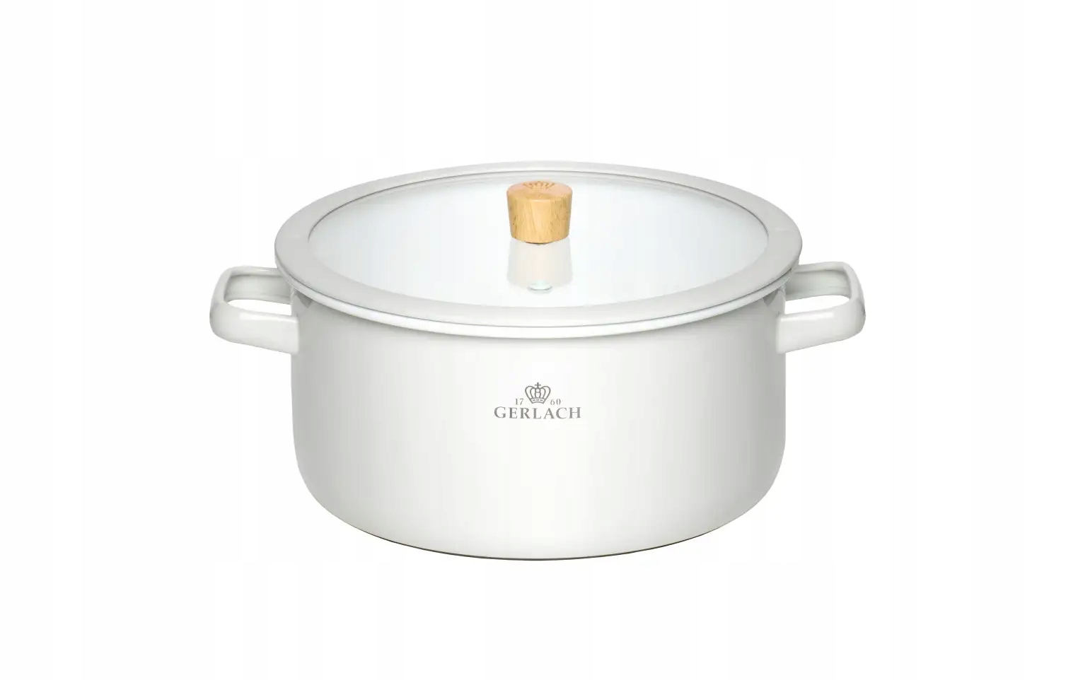 Gerlach Natur Enamel Biały Garnek emaliowany 5 l z pokrywką 24 cm