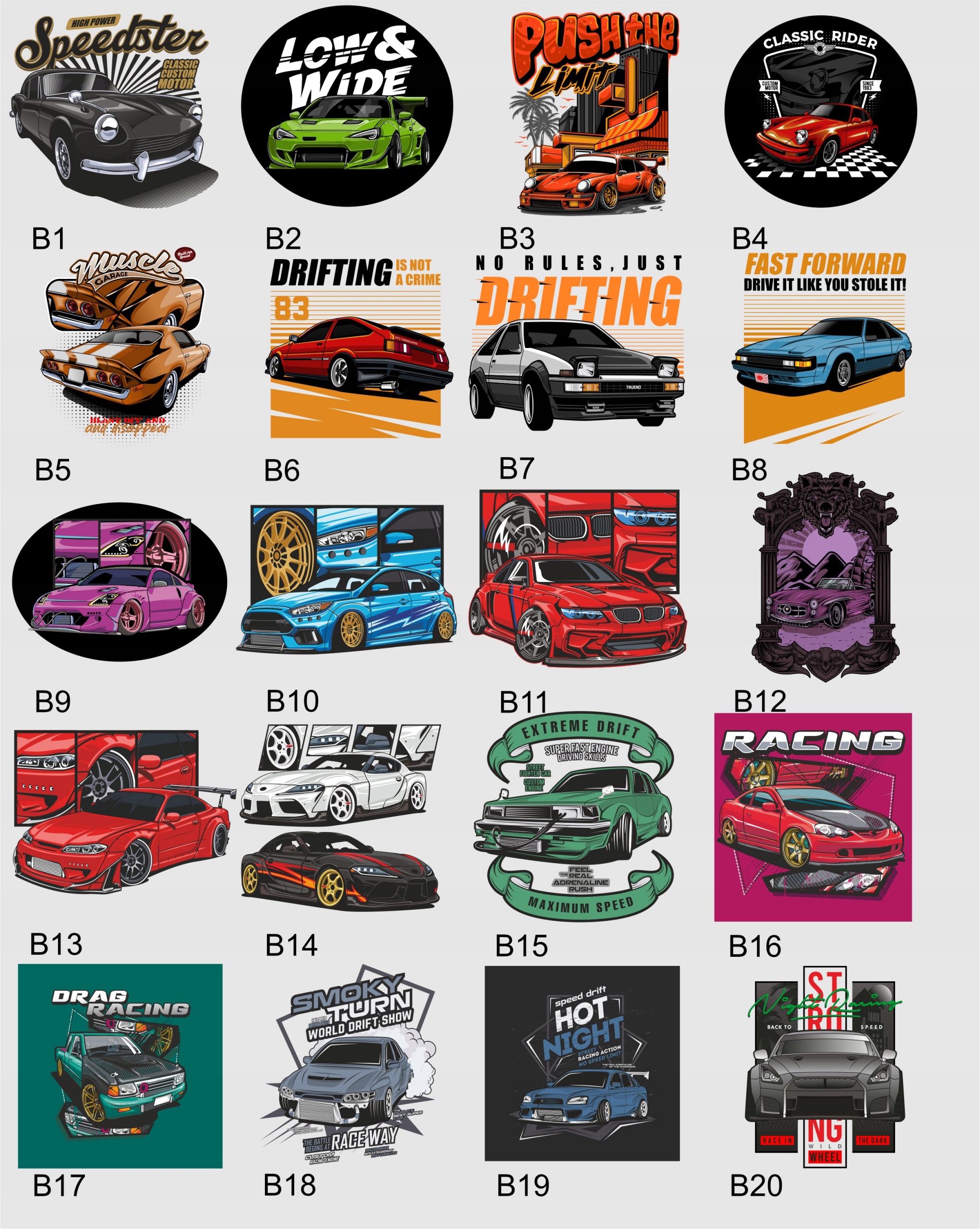 Koszulka sportowa motoryzacyjna Drift, Tuning wzory Stan opakowania oryginalne