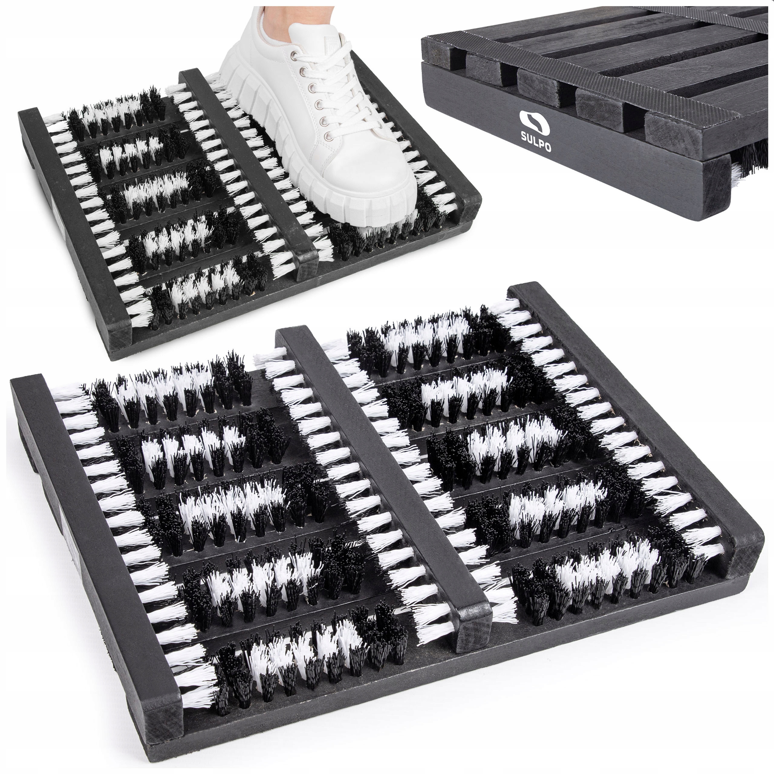 Sulpo kartáč na obuv, čistící hadřík na obuv, barva černá