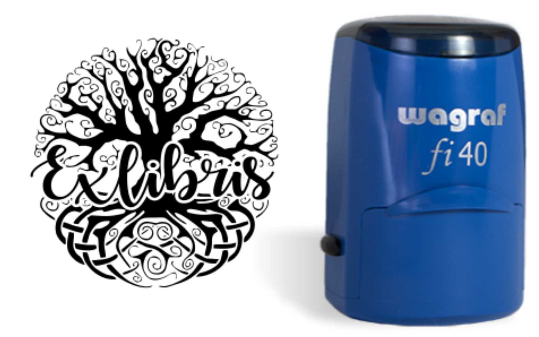 EXLIBRIS personalizowany stempel - pieczątka 40mm PREZENT