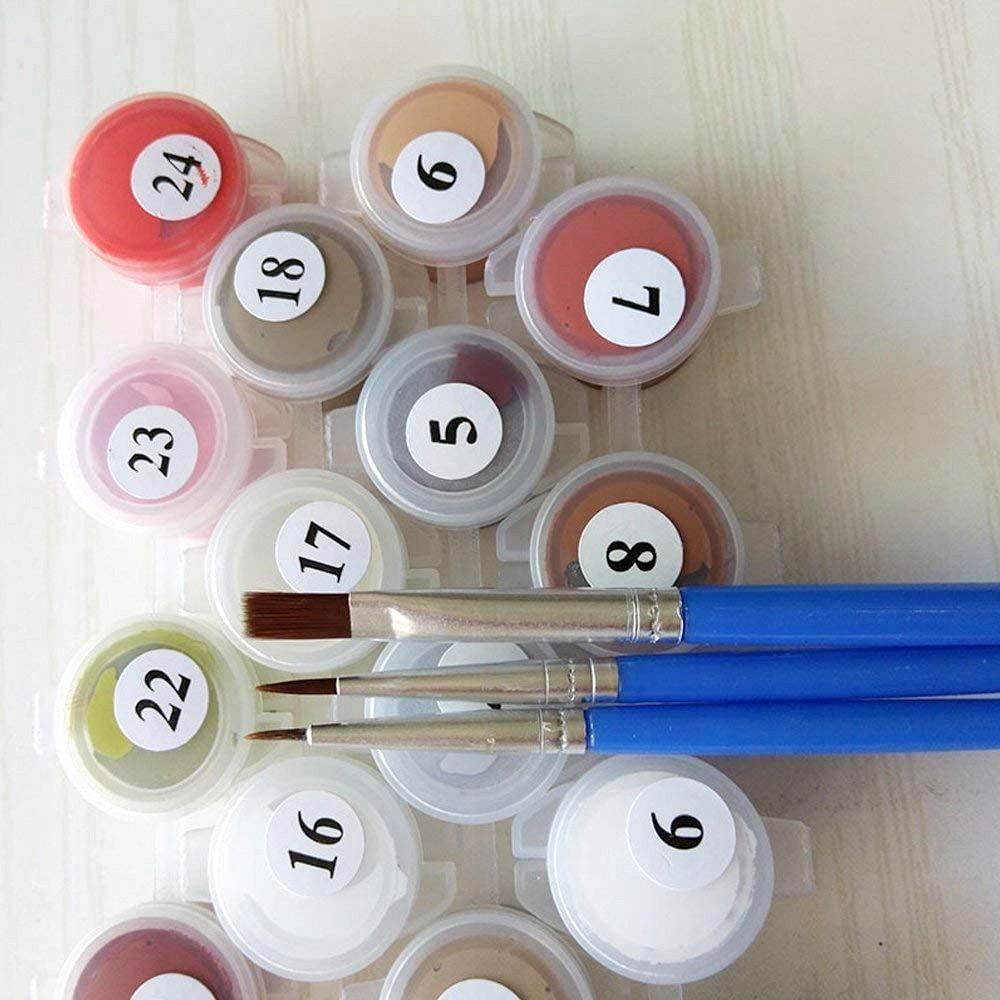 Malowanie Po Numerach Obraz do malowania NA RAMIE DREWNIANEJ Wysokość produktu 30 cm