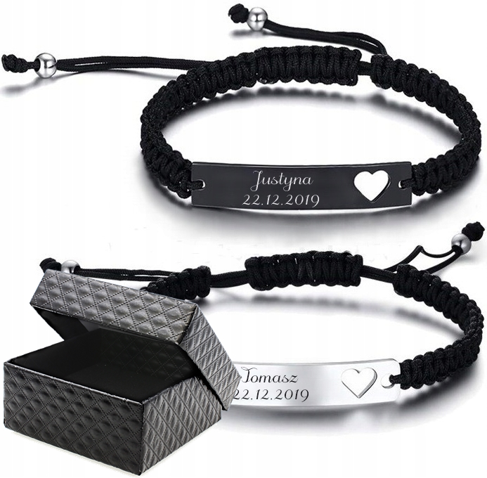 

Bransoletki sznurkowe dla Par Grawer 2 szt