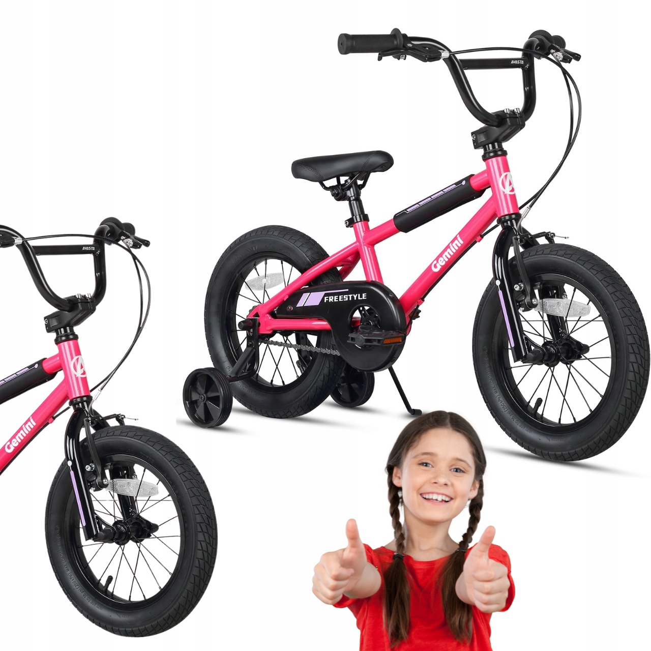 Rower dziecięcy w stylu Bmx ze stabilizatorami koła 12 cali wiek 1-4 lata