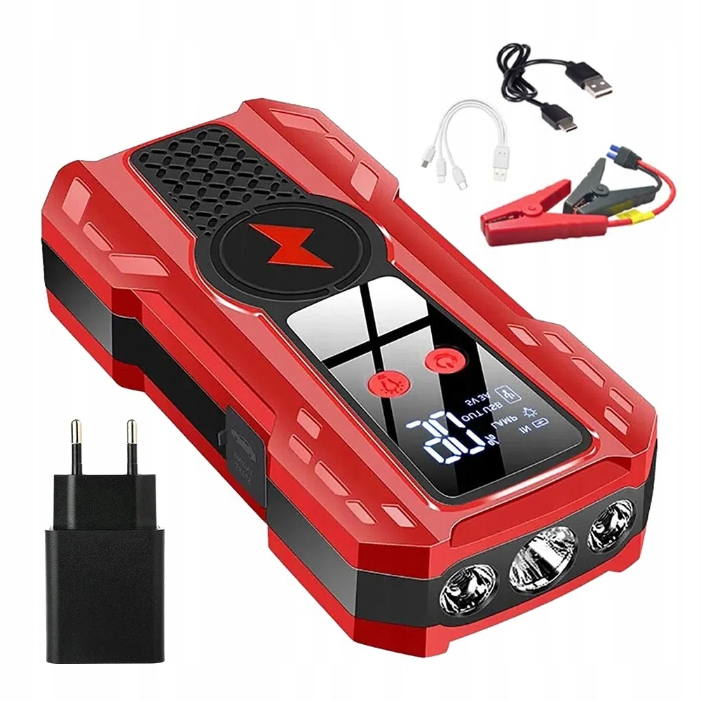 Booster Jump Starter Do Samochodu Auta Rozruch Akumulatora 90000MAH 500A