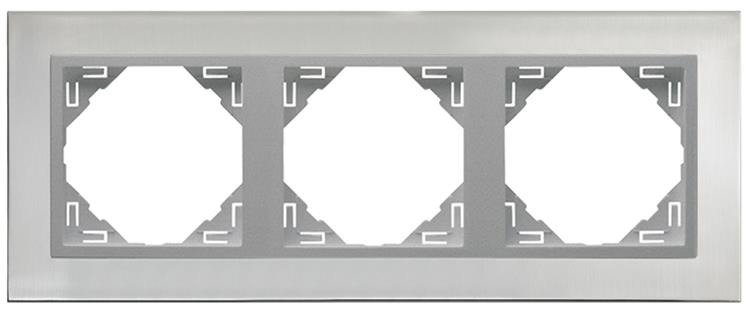 Efapel Metallo Rámeček 3-KRÁT Ocel Inox Al 90930 Tia