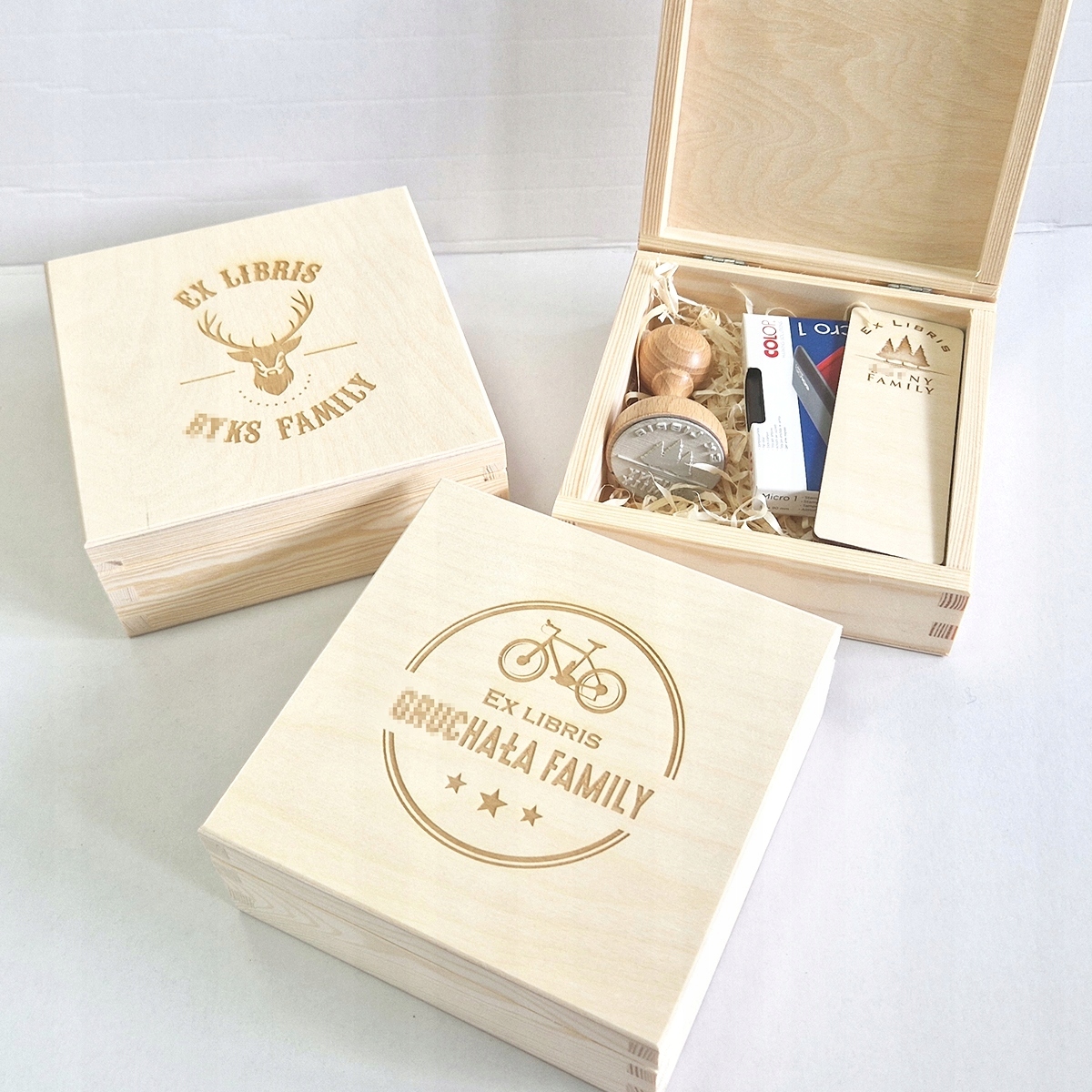 Zestaw STEMPEL EX LIBRIS prezent książkowy +poduszka, SZKATUŁKA, zakładka Kod producenta MICRO1