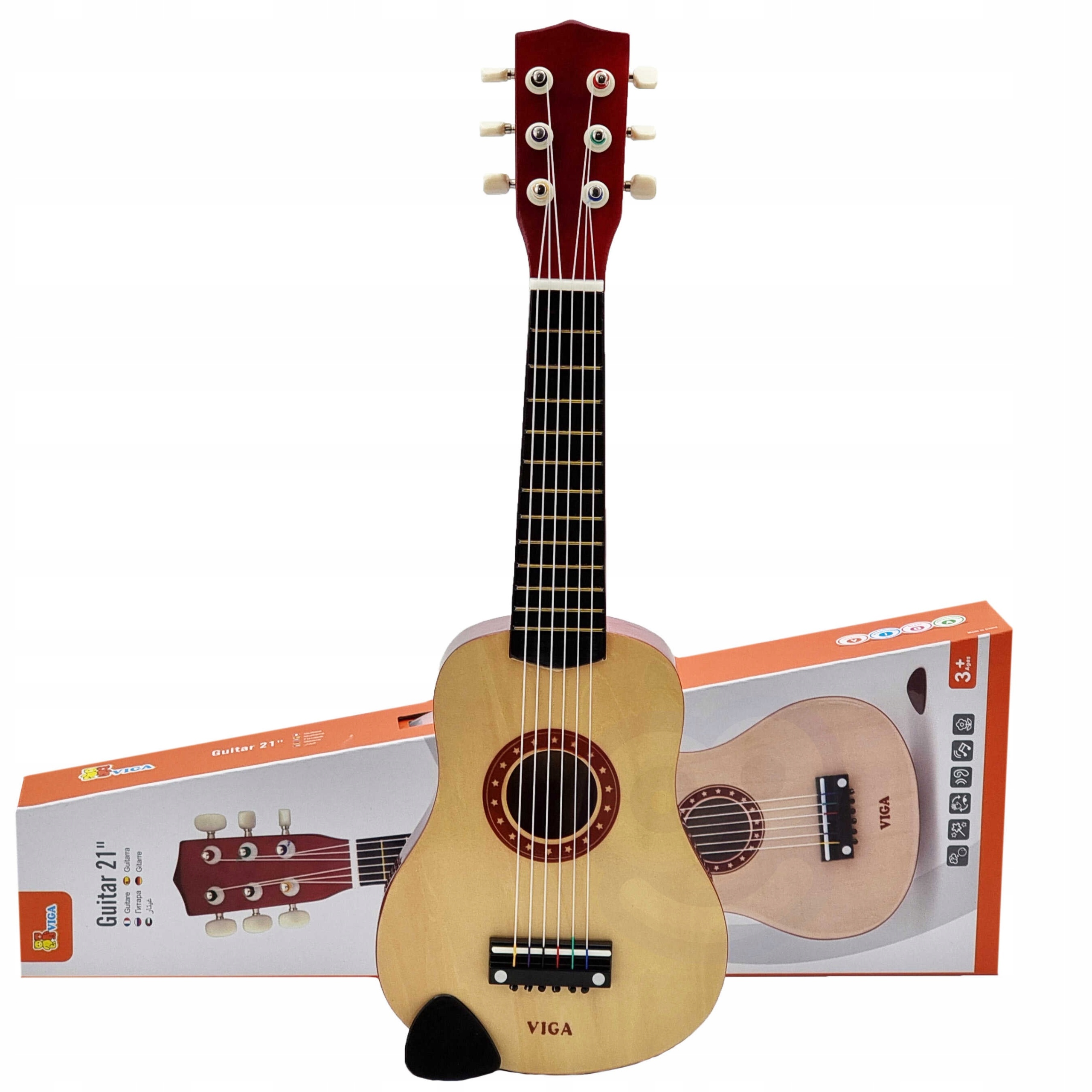 

Viga Gitara Dla Dzieci 6 Strun 21 Cali Naturalna