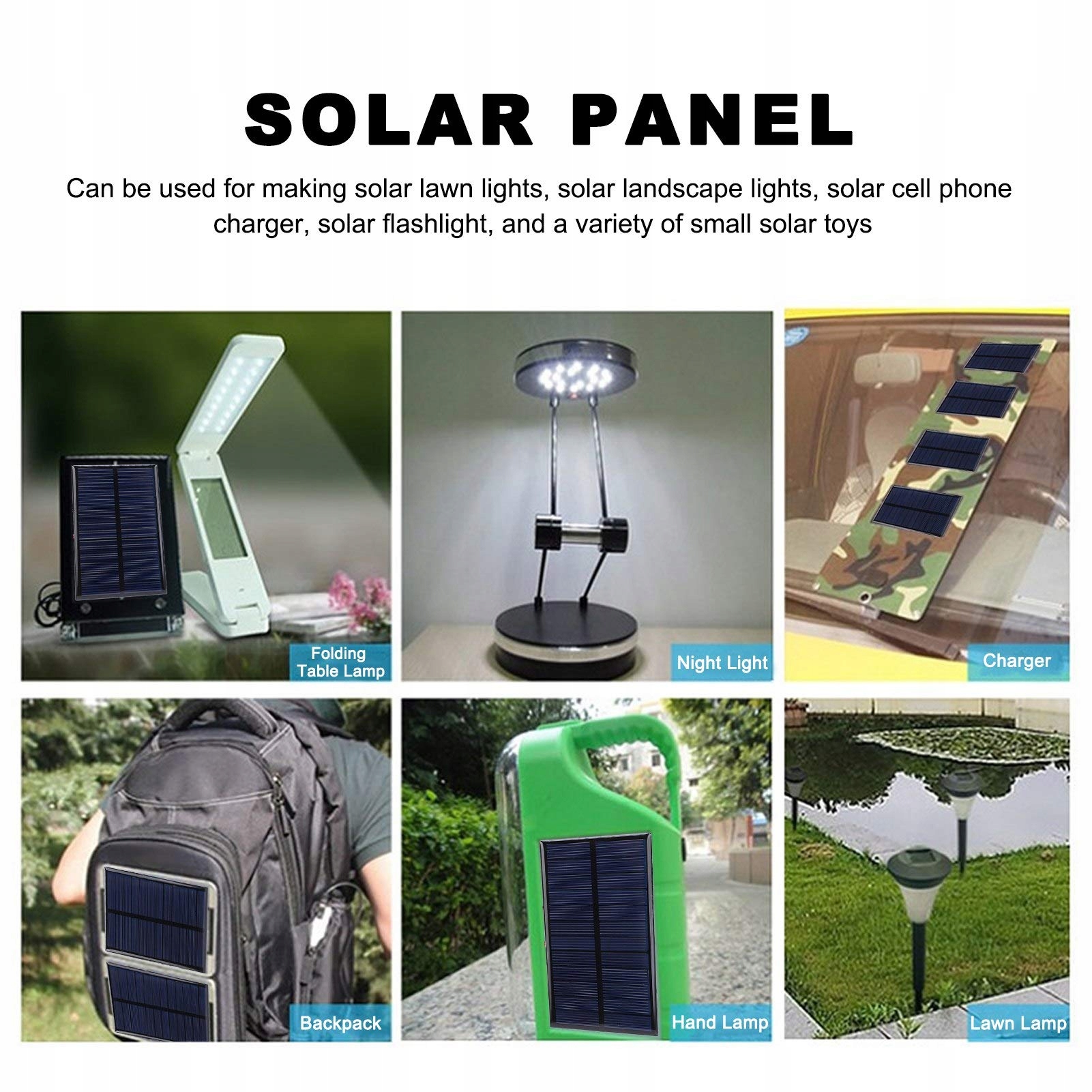 MINI SOLAR 3 Sztuki 1W Solarmodul 6V Polikrzemowe z Kablem — miniatura 5