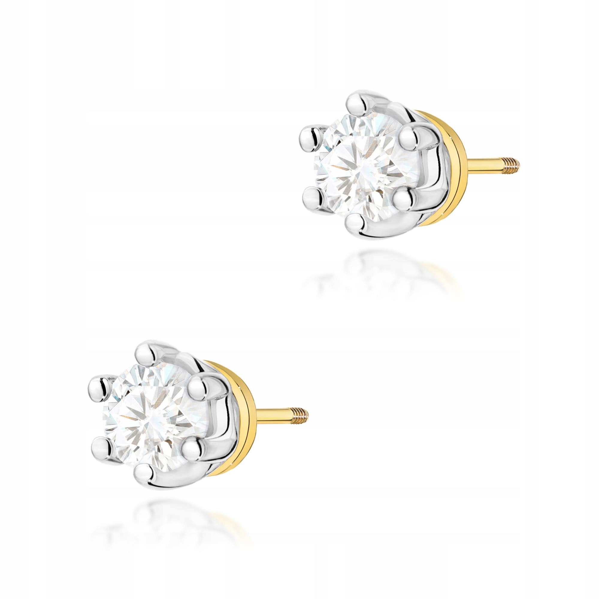 Luxusní náušnice zlaté 585 bílé zlato diamanty na Valentýna 1.1 g