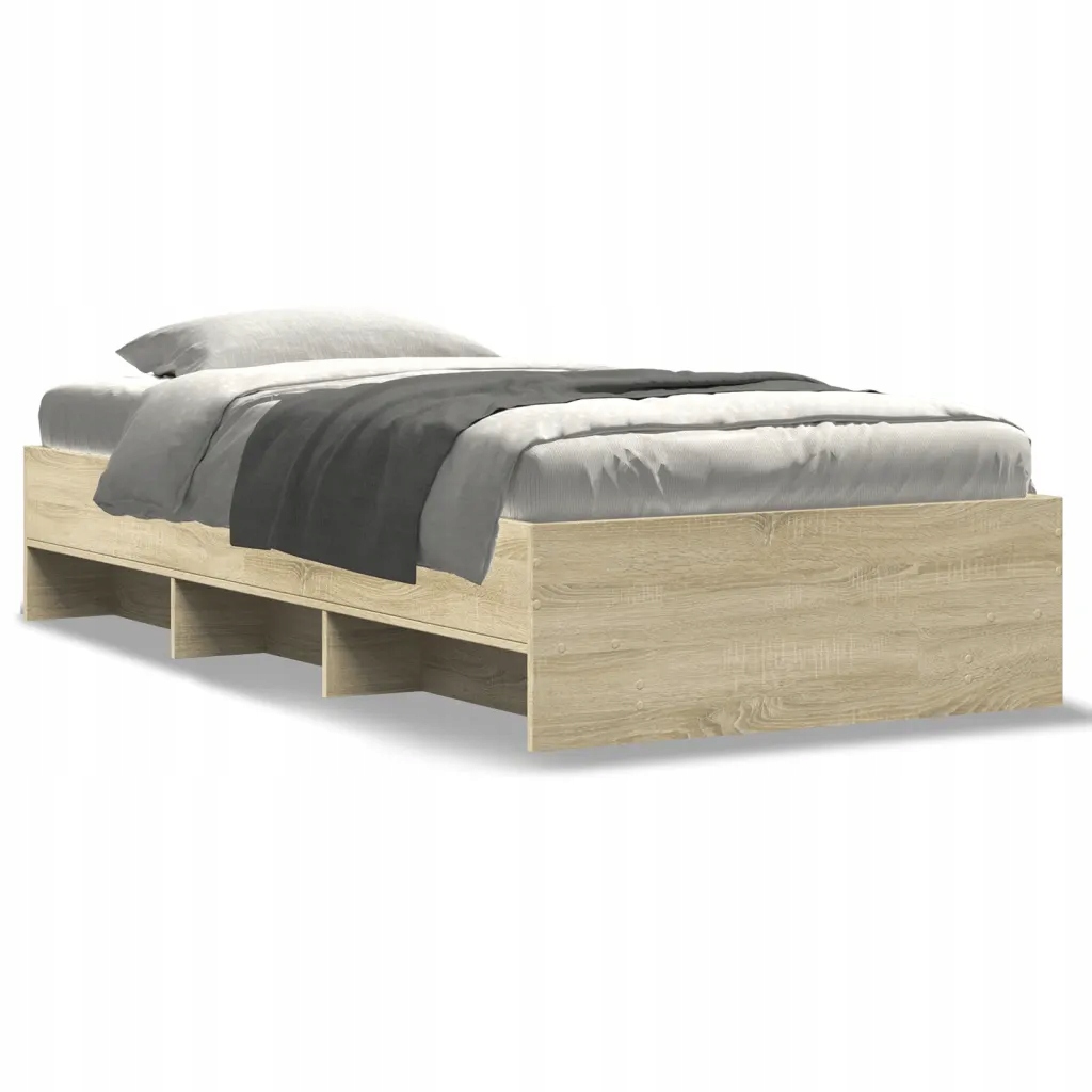 Rám postele dub sonoma 203 x 93 x 35 cm s úložnými přihrádkami