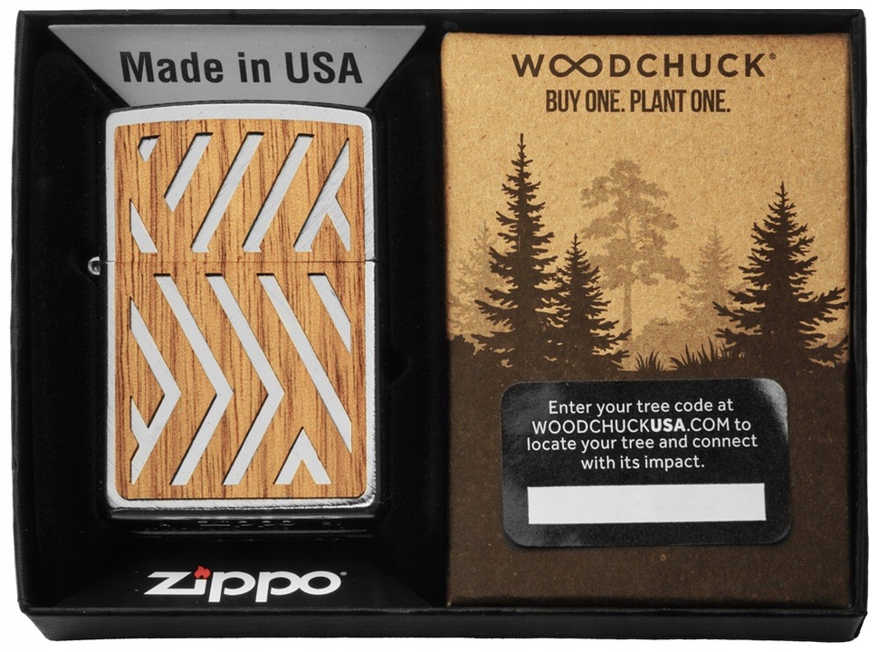 Zapalovač Zippo Woodchuck Harringbone Sweep 60004582 Větruodolný benzín