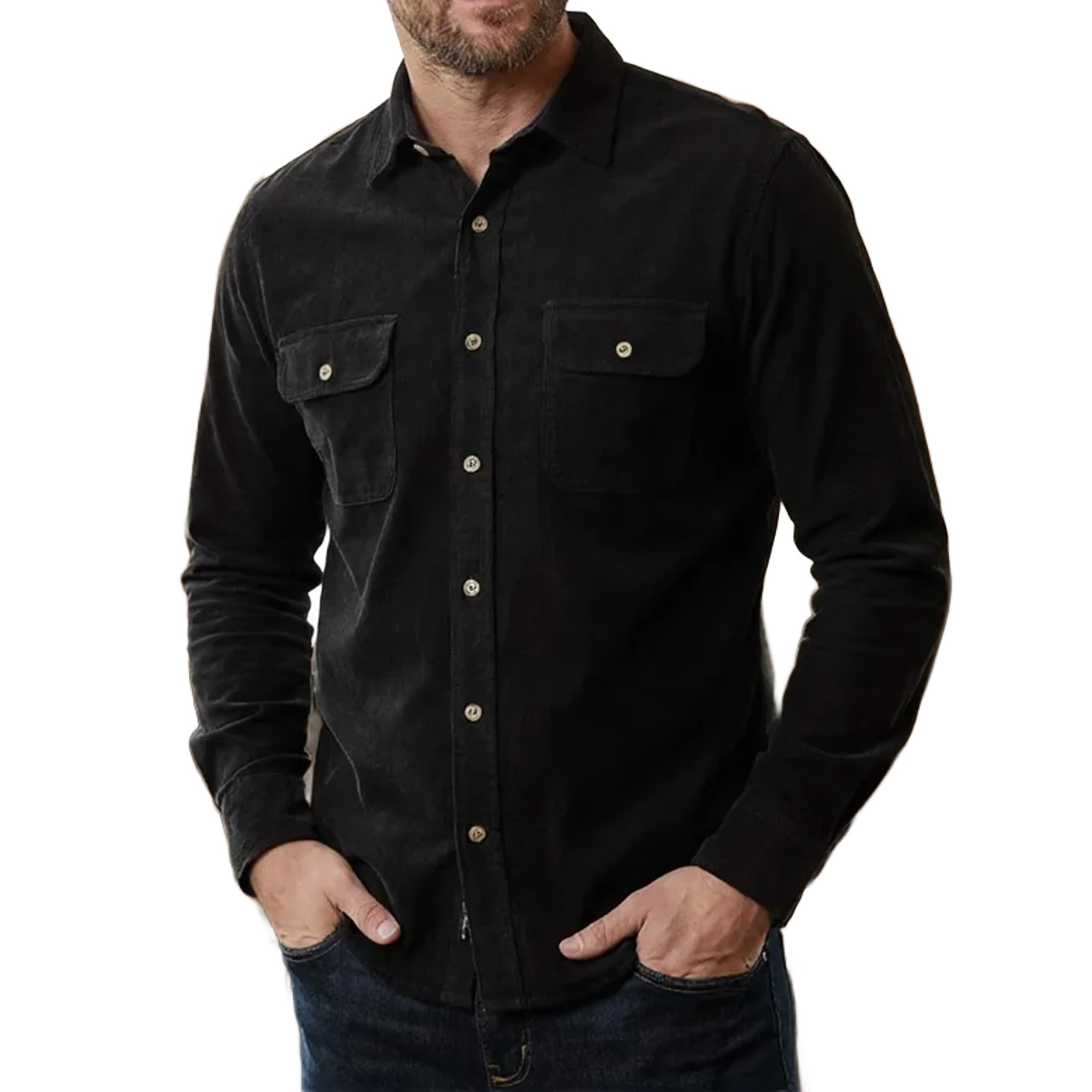 Modna koszula sztruksowa męska 2XL 45/46 Stylowa koszula ze sztruksu