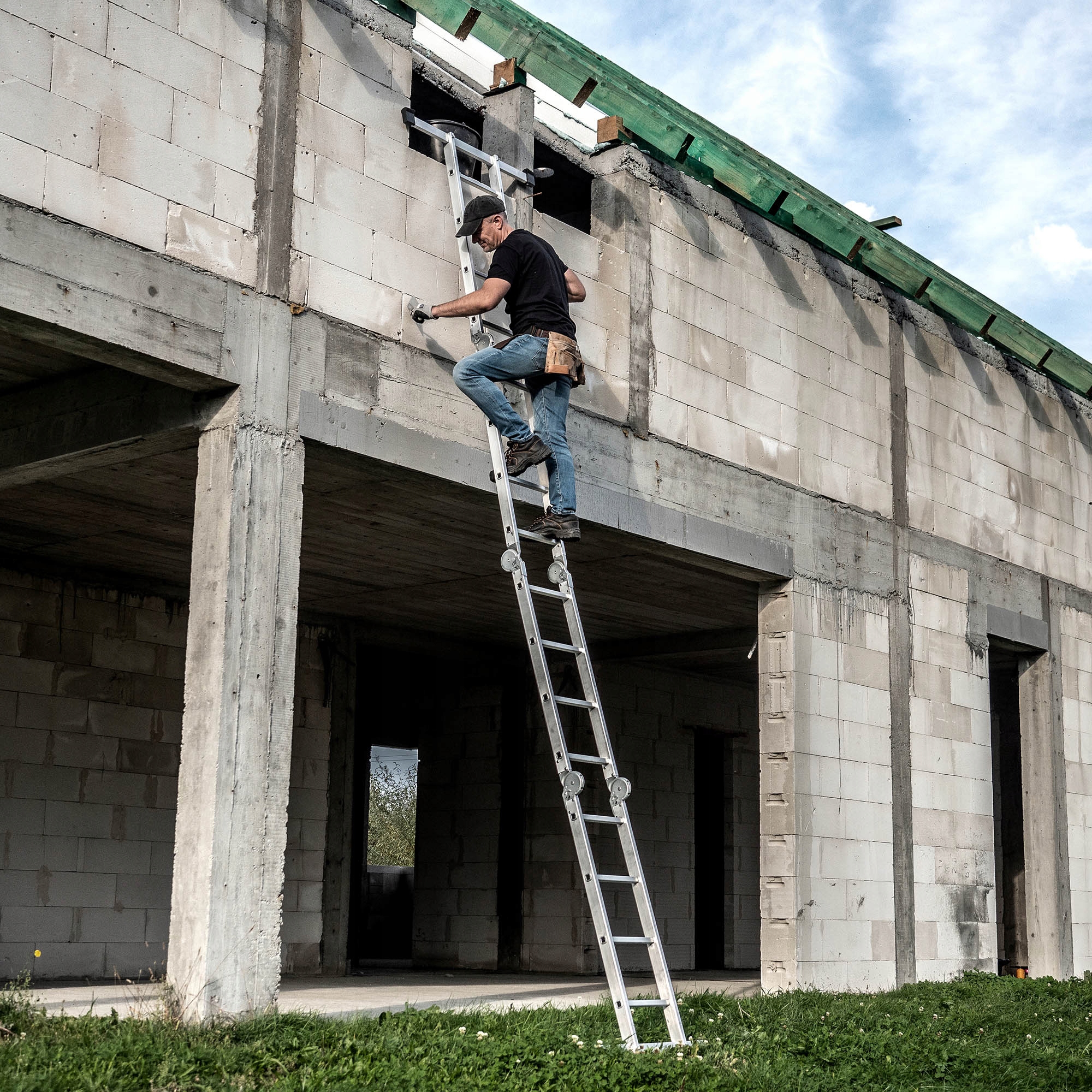 DRABINA ALUMINIOWA PRZEGUBOWA 4x4 ROZKŁADANA PRZYSTAWNA PODEST 150kg Marka Kadax