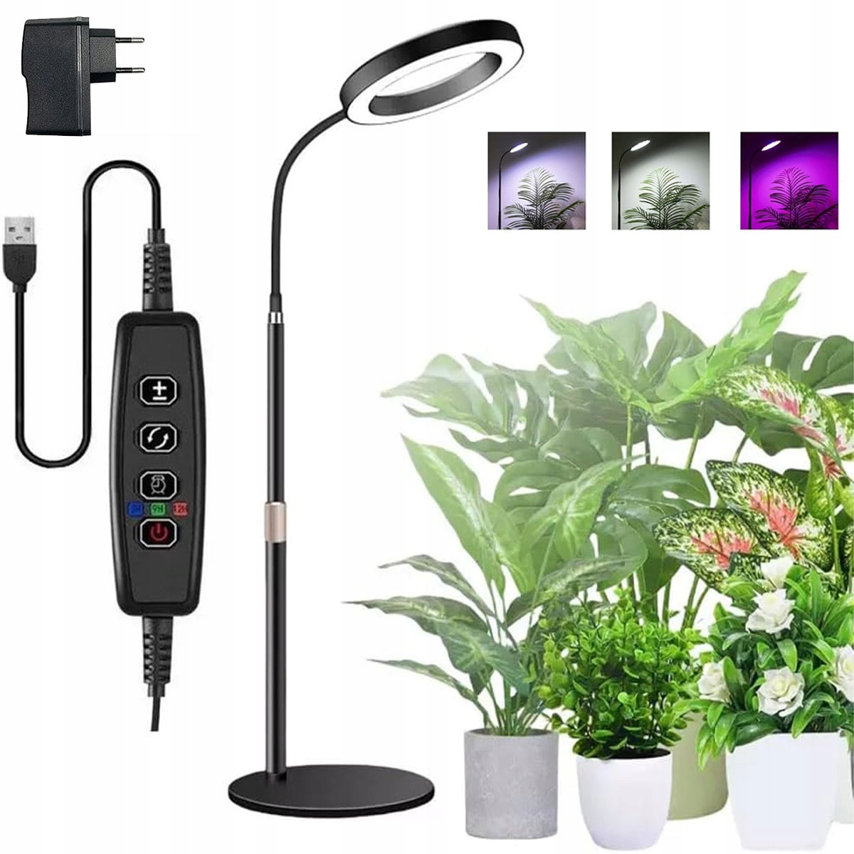 Lampa do Wzrostu Roślin 72 Led Timer Pilot 58cm~170cm