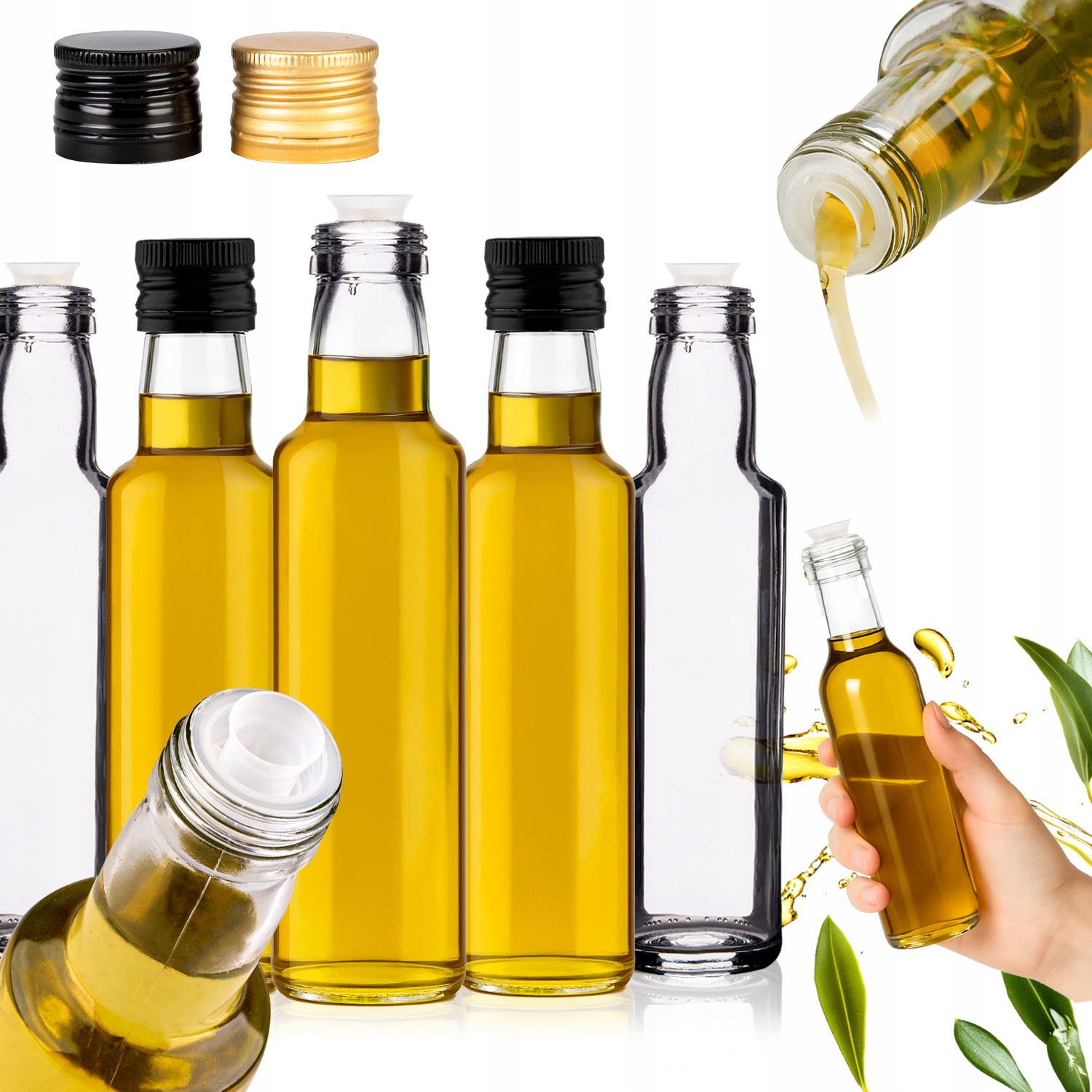 50 Ks lahví Dorica 250 ml S Dávkovačem Nalévač Na Alkohol Šťávu Olej