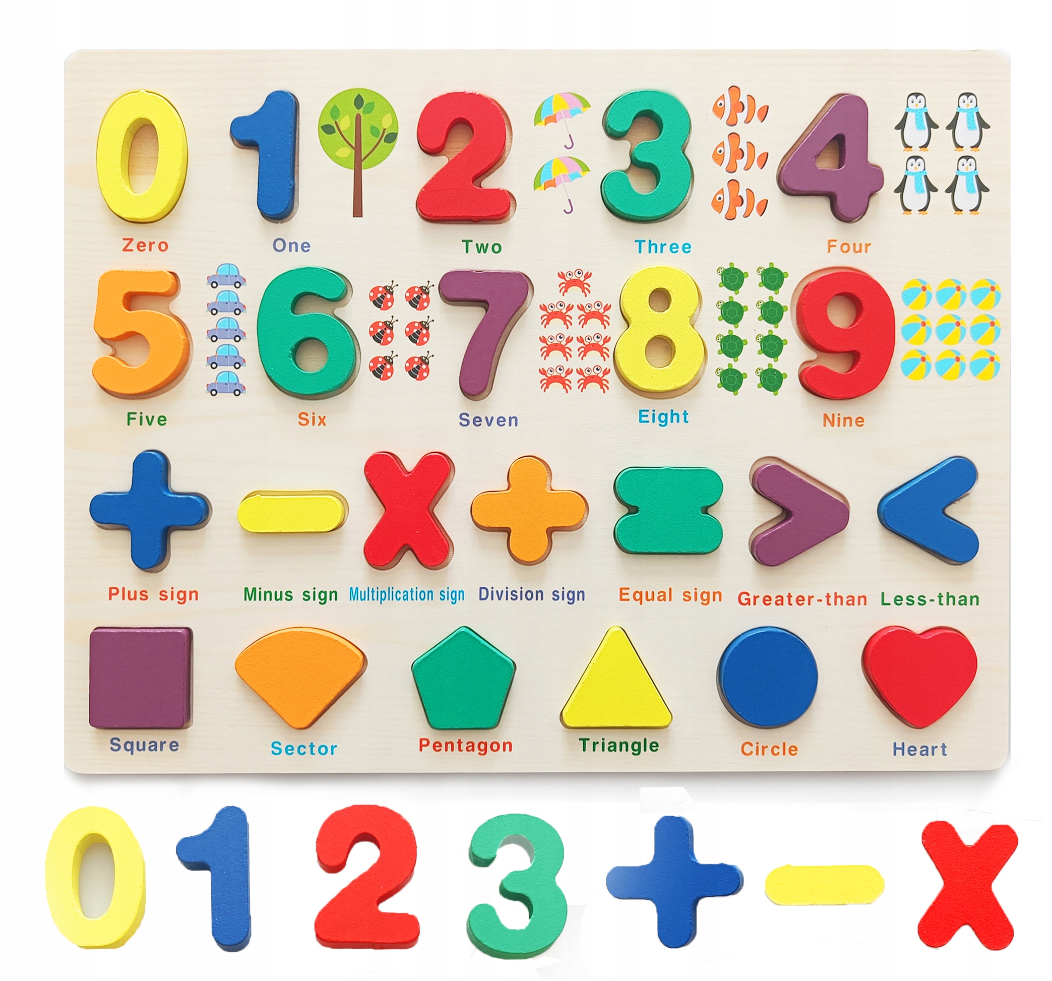 Skladačka čísla učenie počítanie drevená Montessori vzdelávacia tabuľa