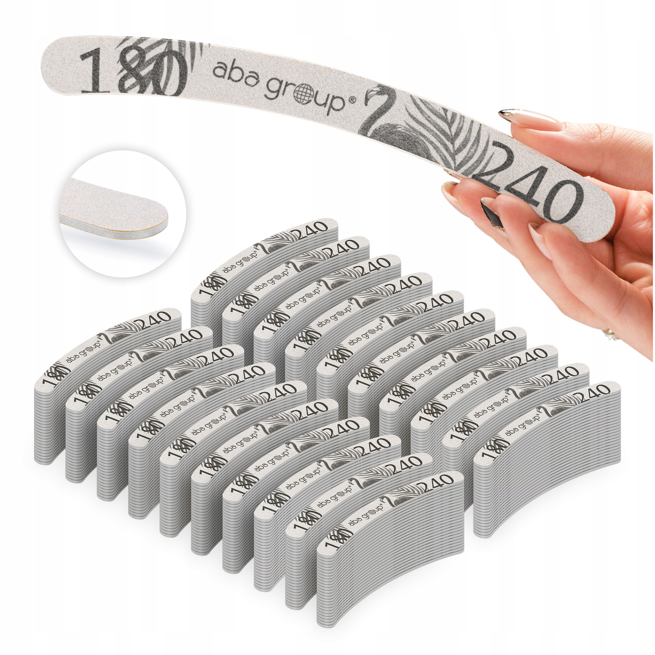 pilník na nehty Banán 180/240 Slim Aba Group Sada 500 ks