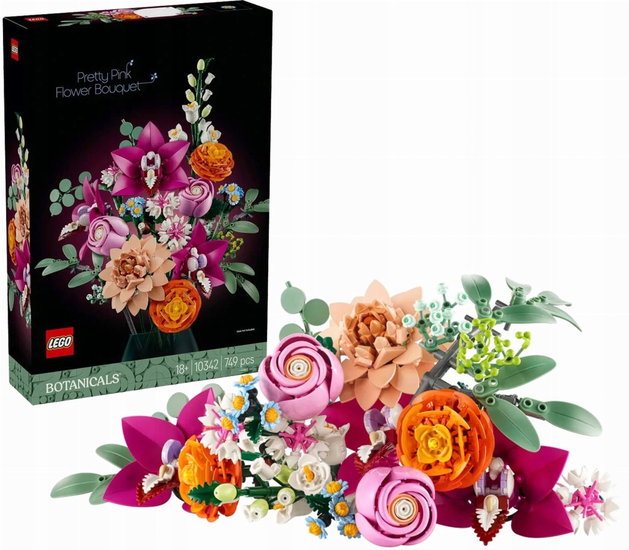10342 Lego The Botanical Collection Krásná kytice růžových květů