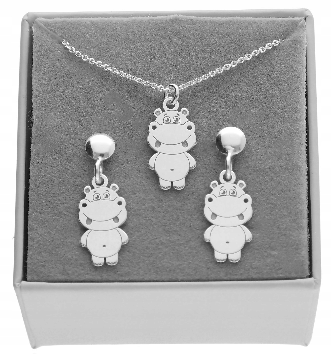 Dětský komplet hipcio hroch stříbro 925