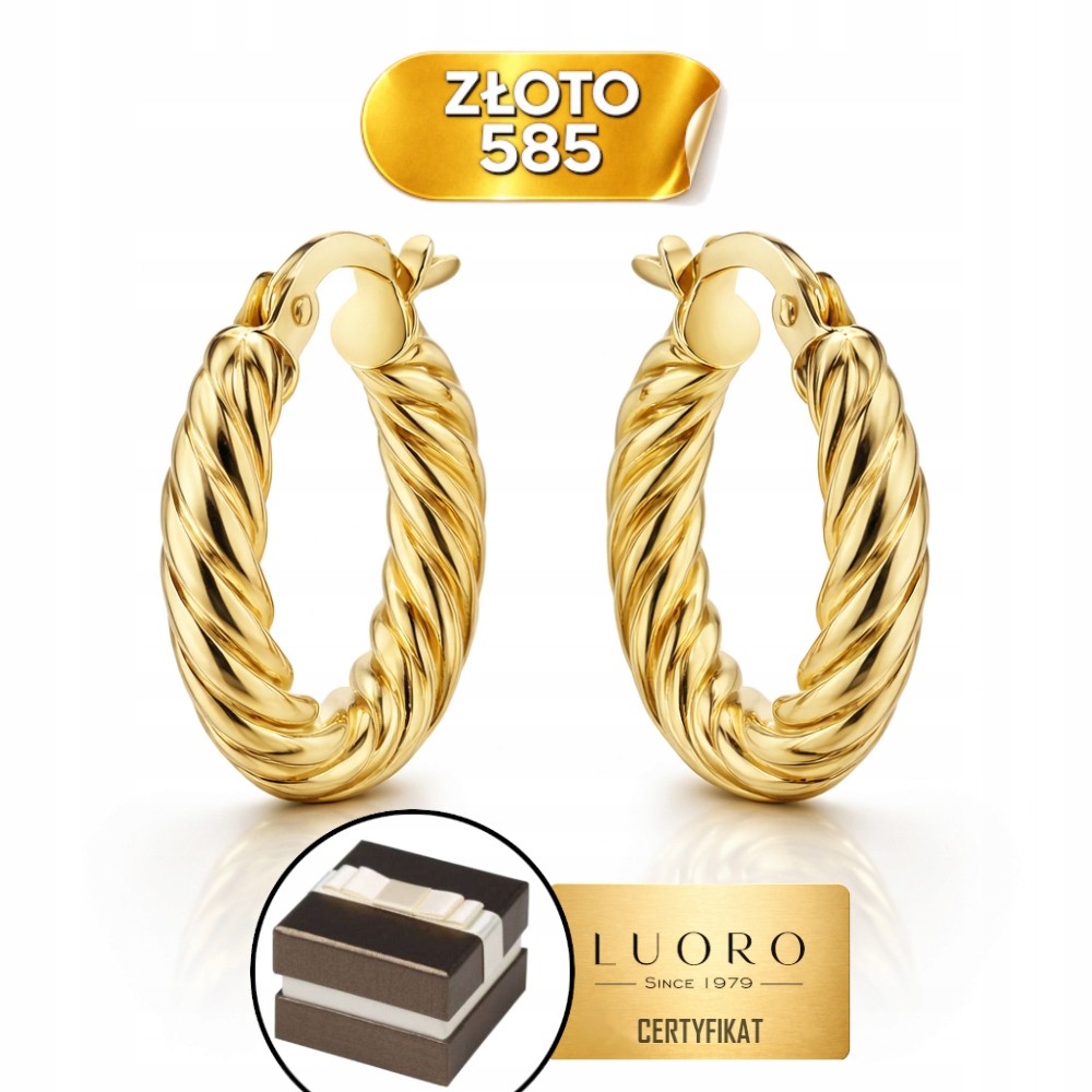 Náušnice Zlaté 585 14k Pletené Kolečka Dárek