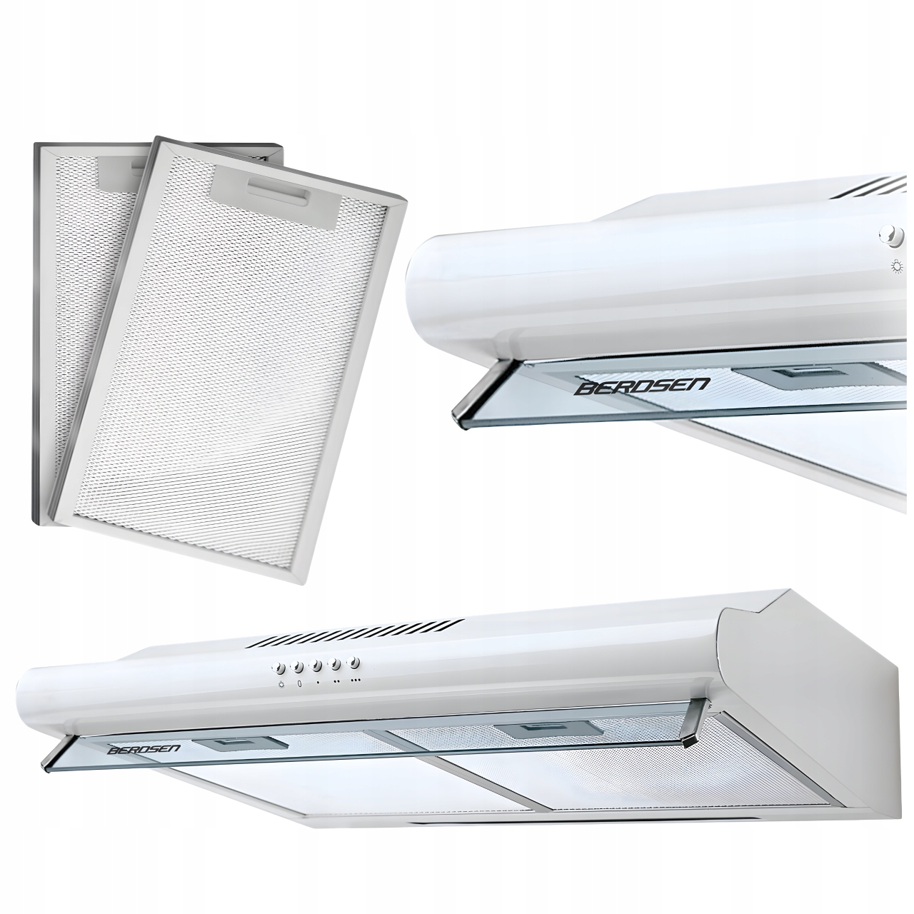 Okap Kuchenny Podszafkowy Pochłaniacz 60 CM Do Zabudowy Biały