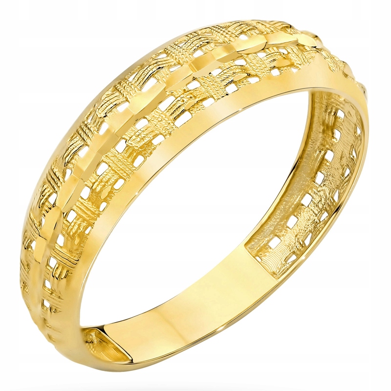 Złoty Pierścionek Damski Obrączka pr. 333 8k Ażurowa Zdobiona r.15