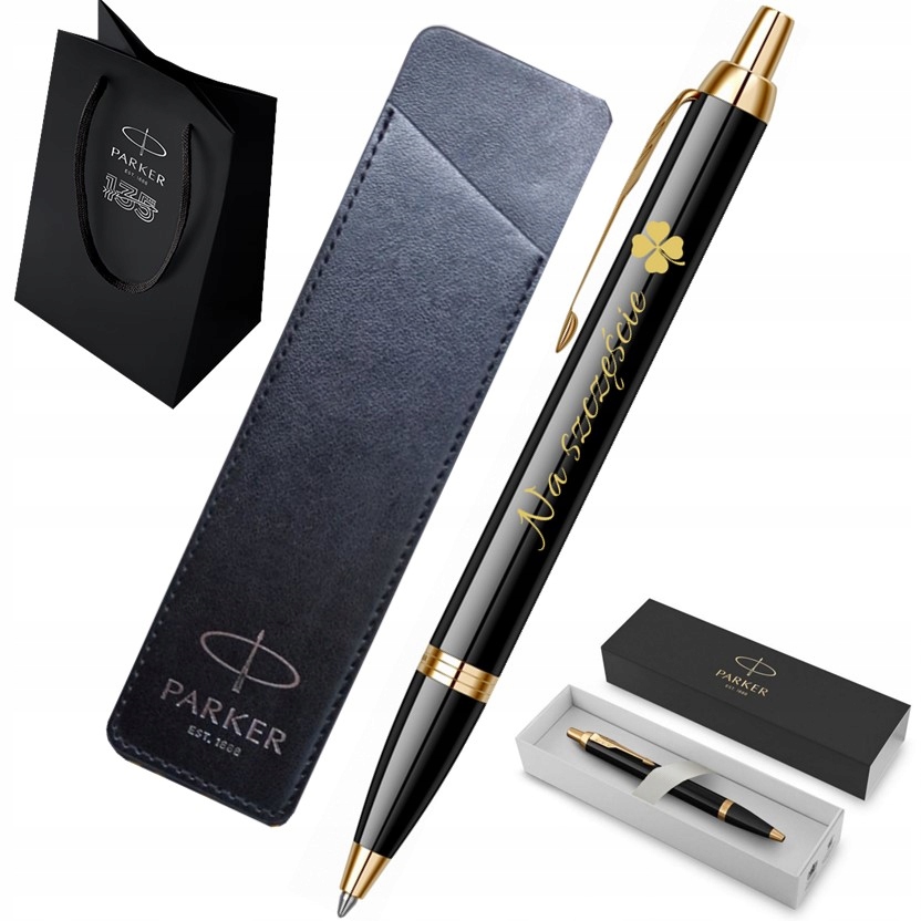 Długopis Parker Im Czarny Złocenia Grawer Etui Walentynki Mężczyzny