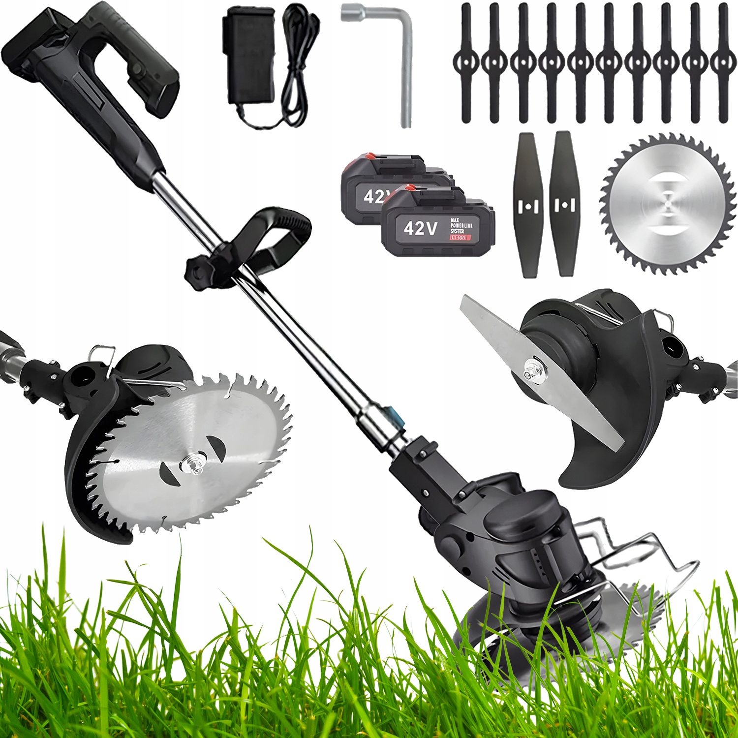 Akumulátorová Kosy Elektrický Zastřihovač Zahradního Vyžínače 2AKU 42V 2.6ah