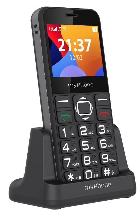 Hlasitý telefon pro seniory myPhone Halo 3 Hac Sos Černý