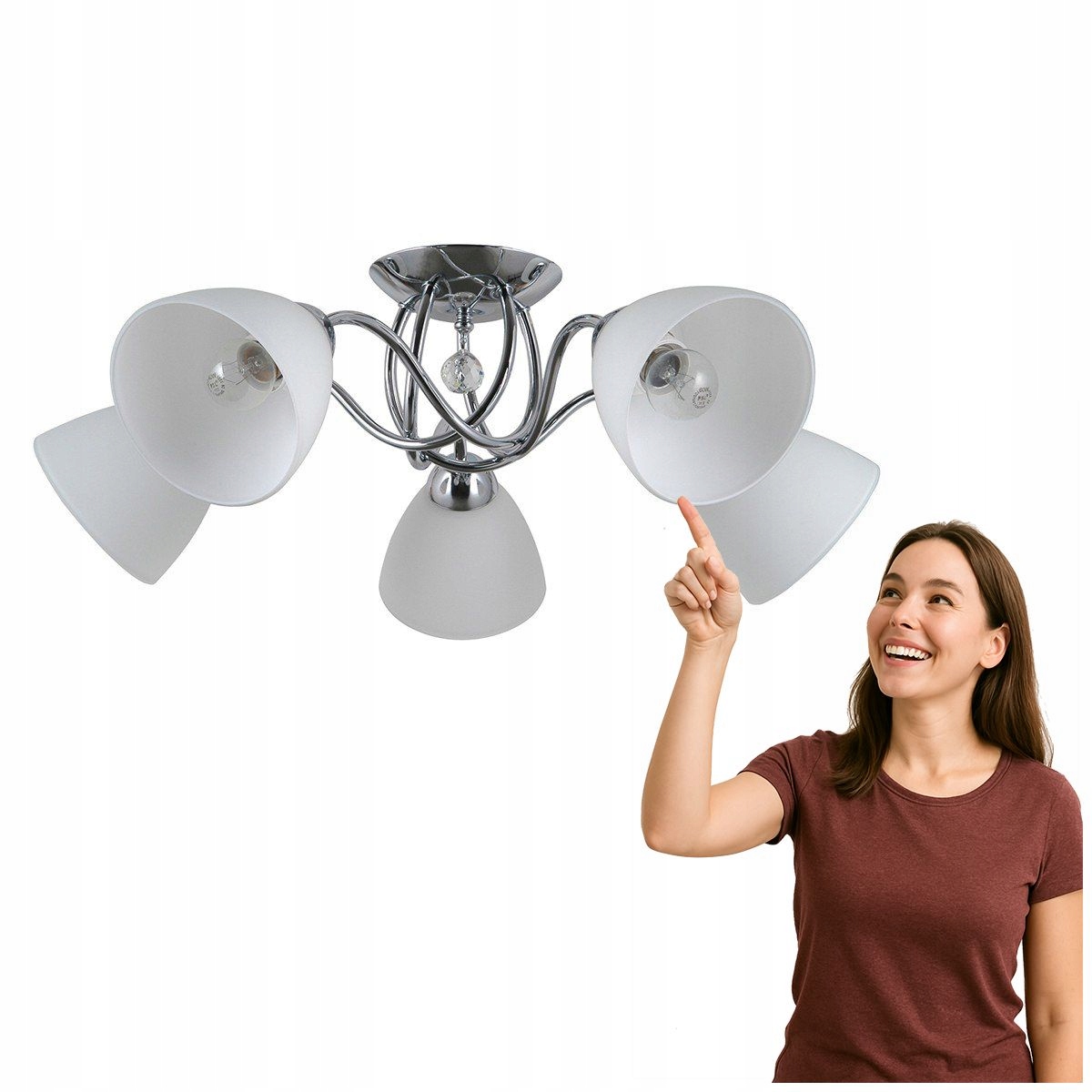 Moderná stropná lampa Lugano Chrom 5xE27 Italux