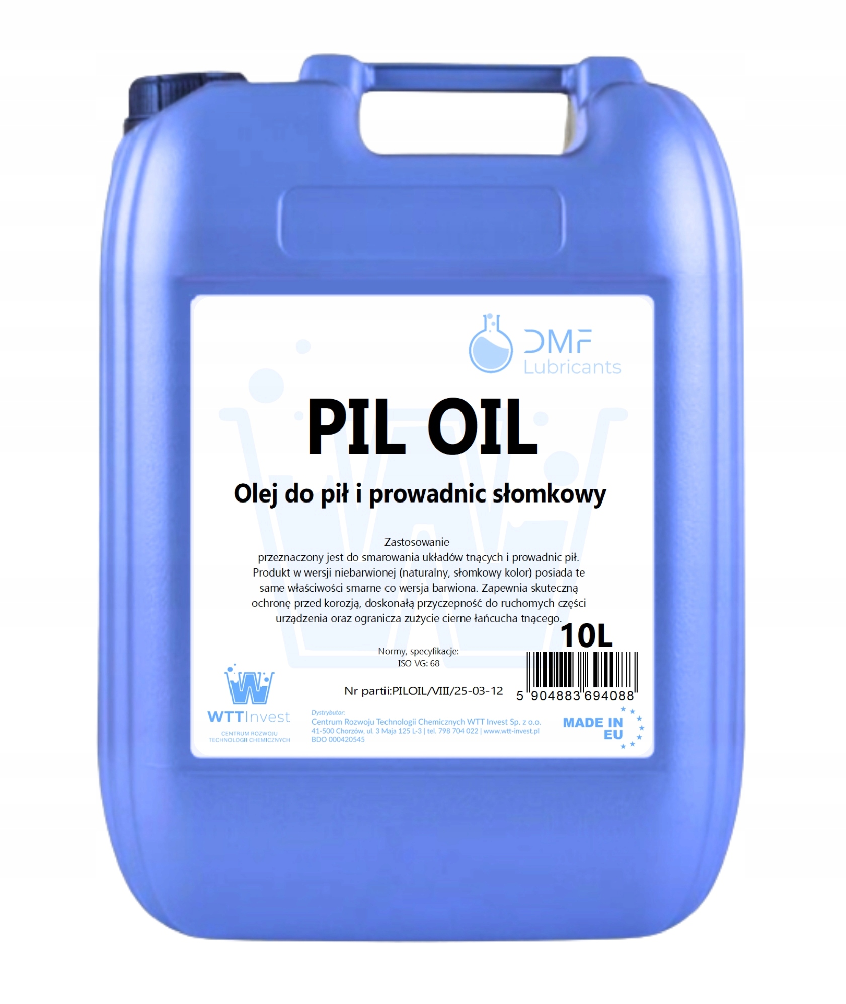 Olej do prowadnic pił łańcuchowych 10L kolor jak biodegradowalny słomkowy