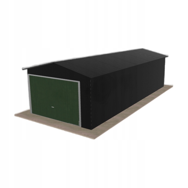 Plechová garáž 3.5 x 8.5 m jednopolohová, dvoupolohová, černá