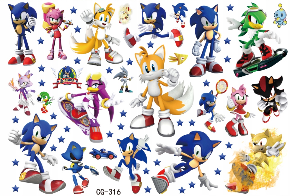 

Tatuaże zmywalne dla dzieci Sonic CG316