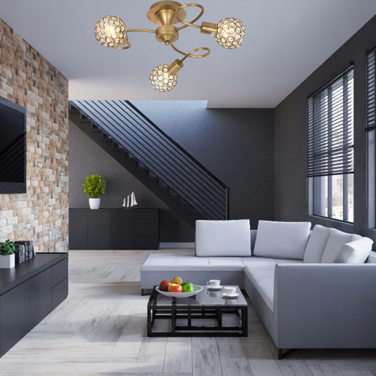 LAMPA SUFITOWA WISZĄCA ŻYRANDOL KRYSZTAŁKI KLARA Rodzaj półplafon