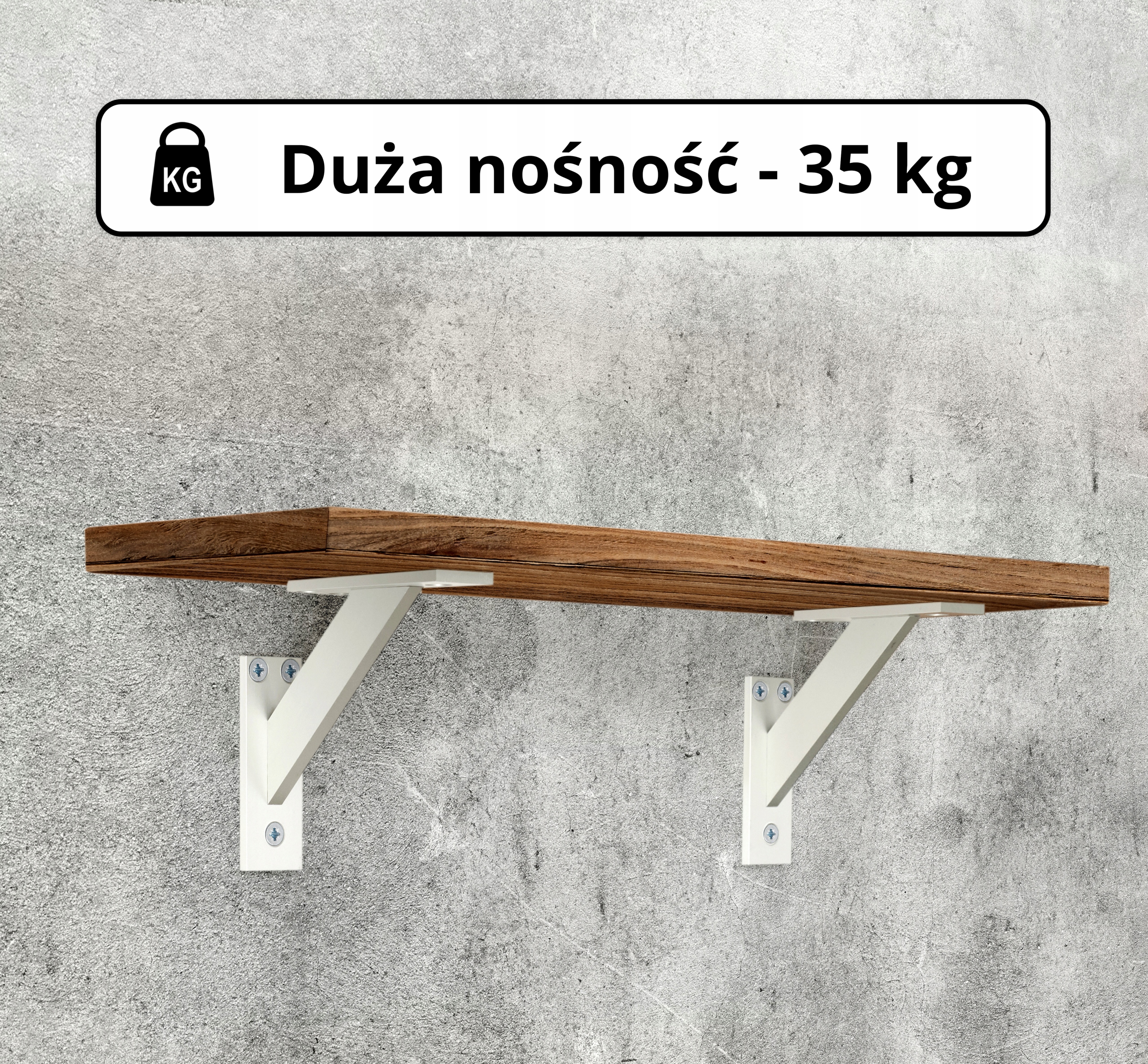 2 SZT FEST WSPORNIK PÓŁKI PODPÓRKA POD PÓŁKĘ UCHWYT LOFT - ALUMINIUM 180 mm Głębokość 180 mm