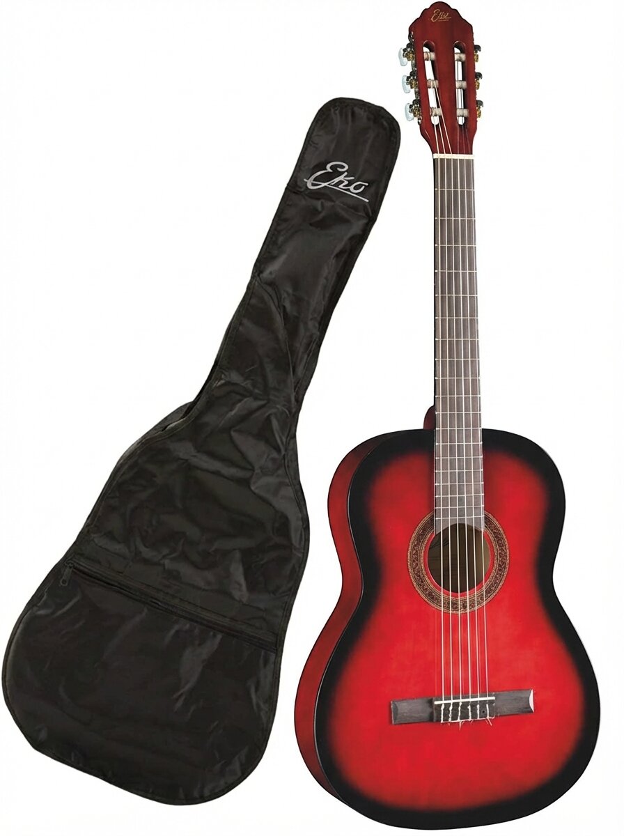 Eko CS-10 4/4 kompletní sada s klasickou kytarou, barva červená